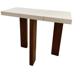 Ma39 Solid Walnut Side Tables / Console with Parchment Base, 21st Century