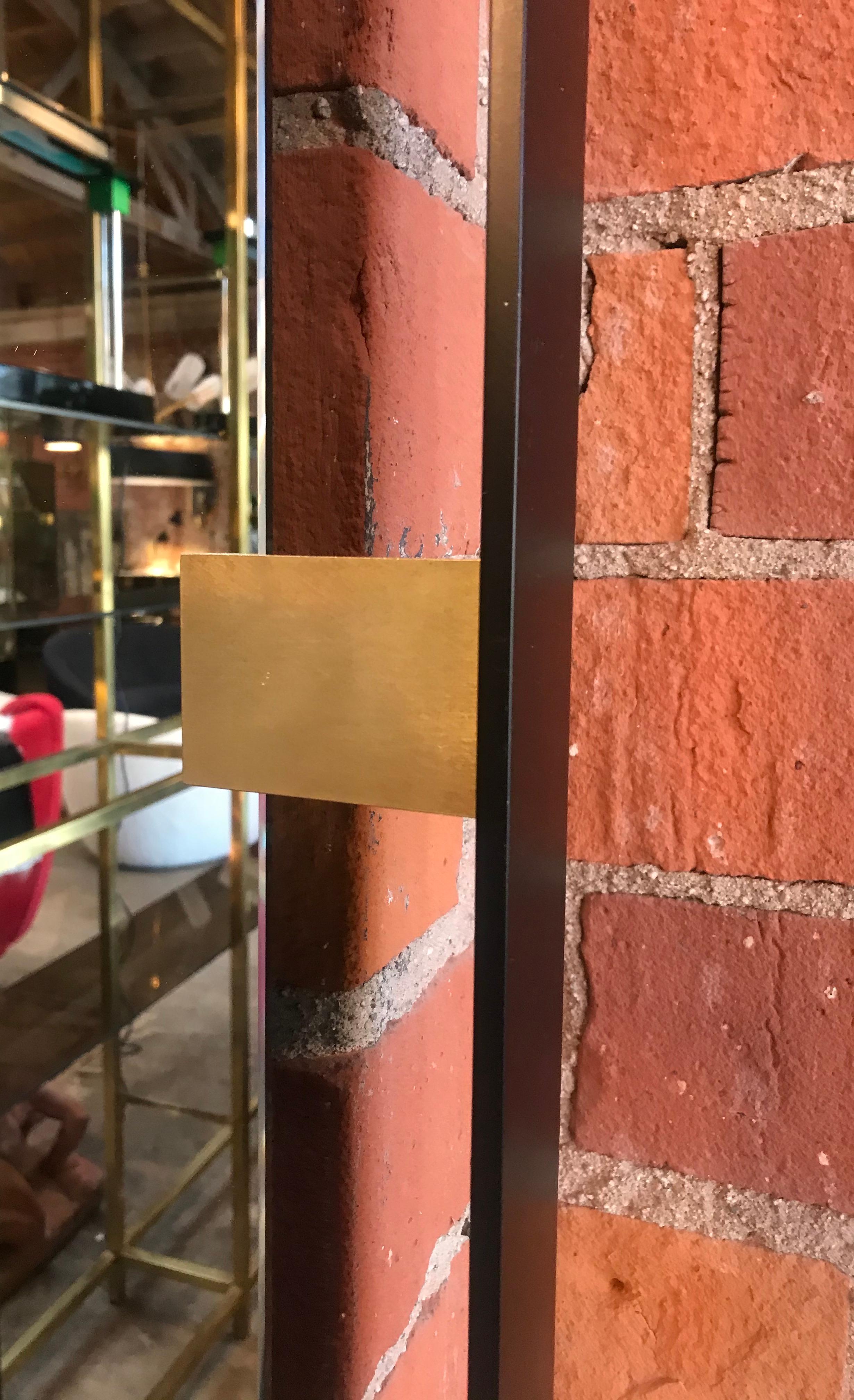 MA+39's Oversized Iron floating and Brass Rectangular Mirror, 21st Century Italy In New Condition For Sale In Los Angeles, CA