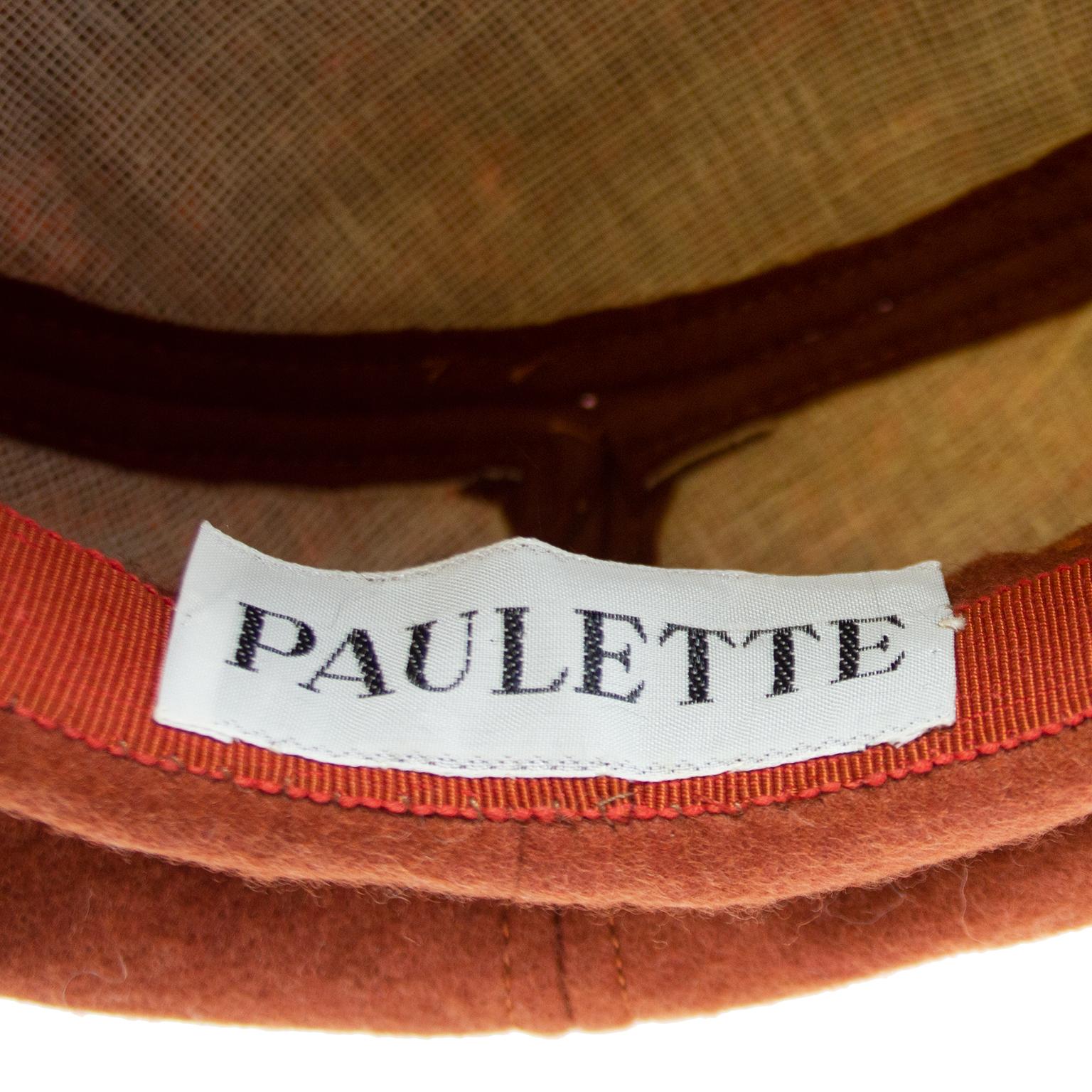 1980er Madame Paulette Felt Beret aus Filz  im Zustand „Gut“ im Angebot in Toronto, Ontario