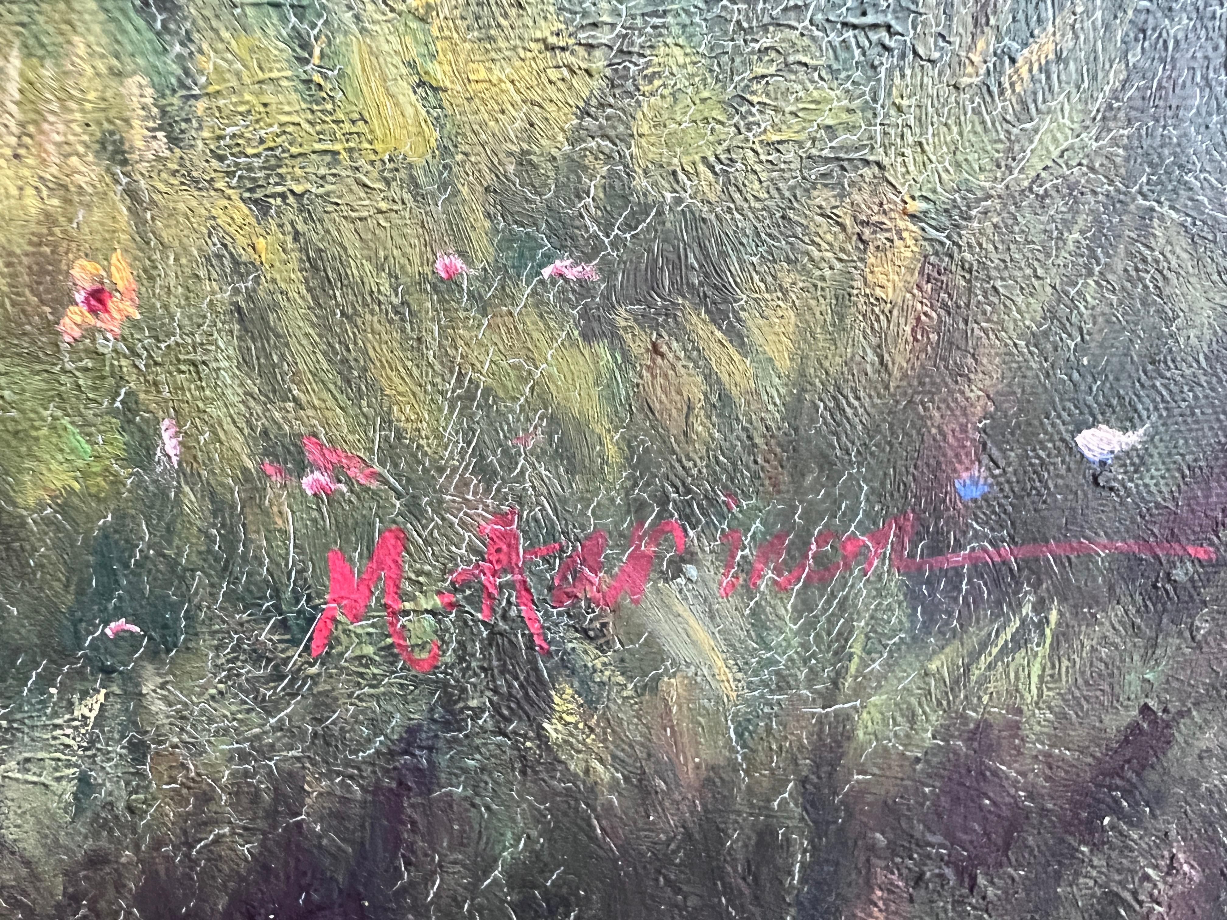 M. Aarinon Original-Ölgemälde, Englische Fuchsjagd-Szene, Pferde und Hunde im Angebot 9