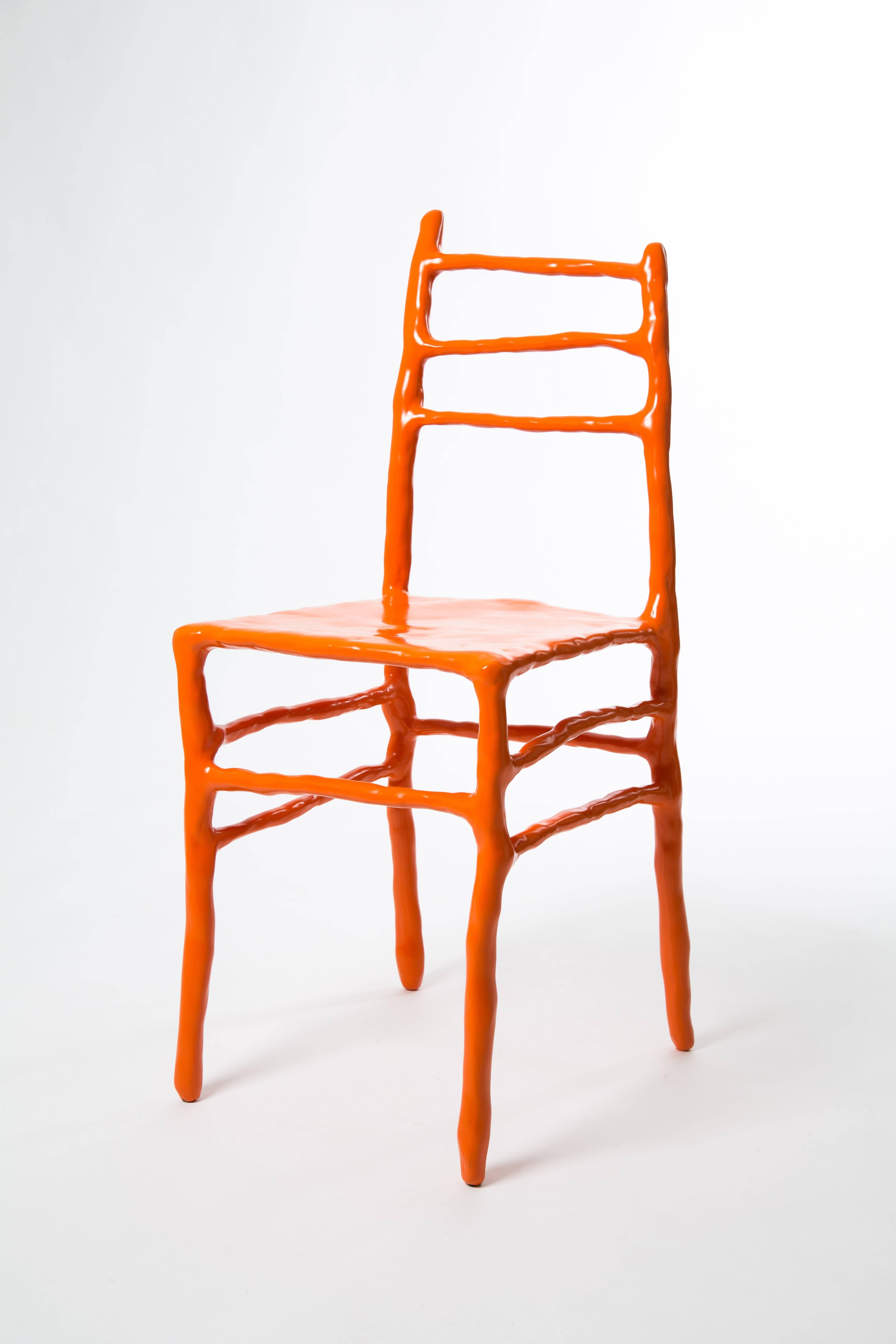 Maarten Baas Clay Chair Limited Edition Basel Chair 2007 Orange For Sale 3