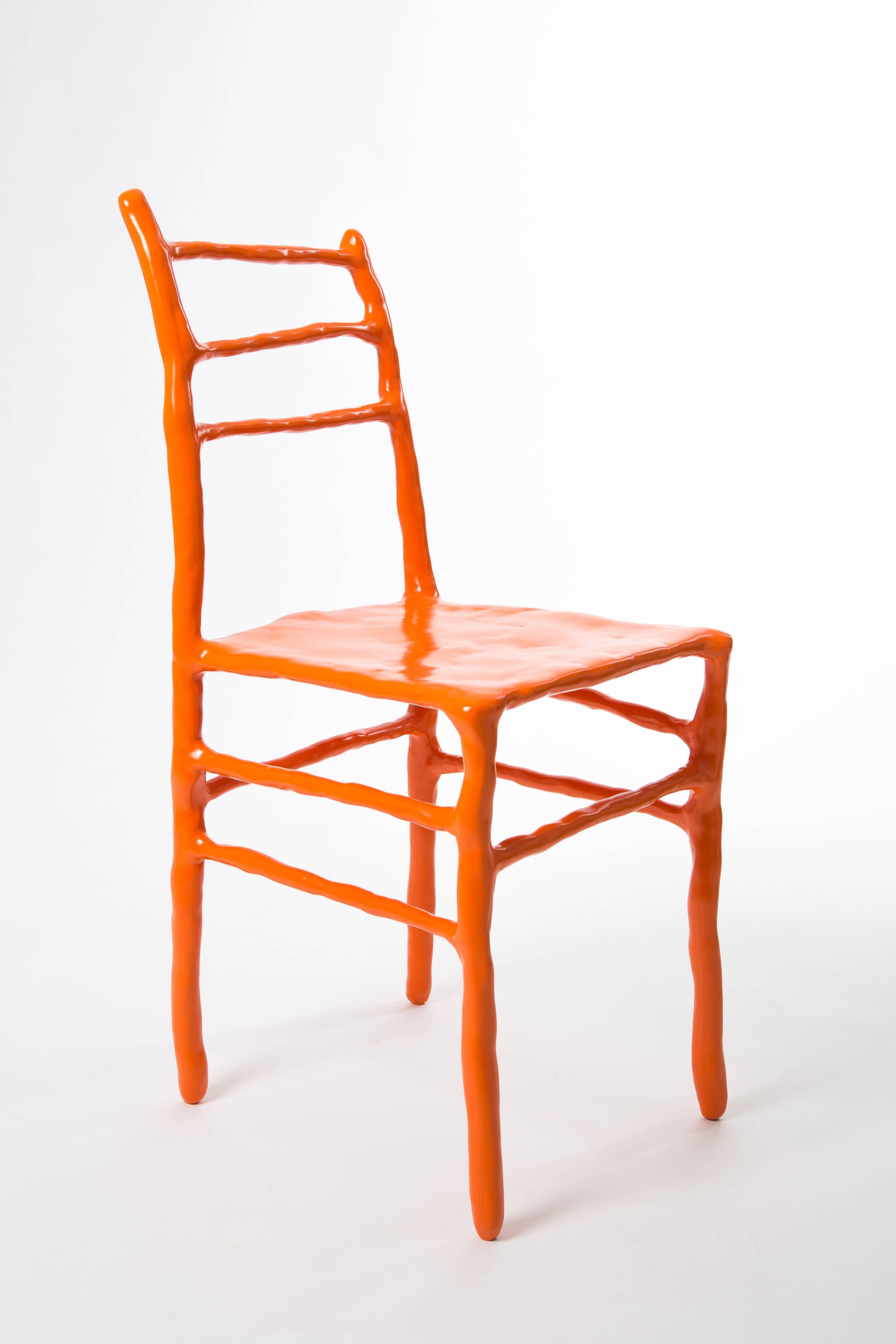 Maarten Baas Clay Chair Limited Edition Basel Chair 2007 Orange For Sale 5