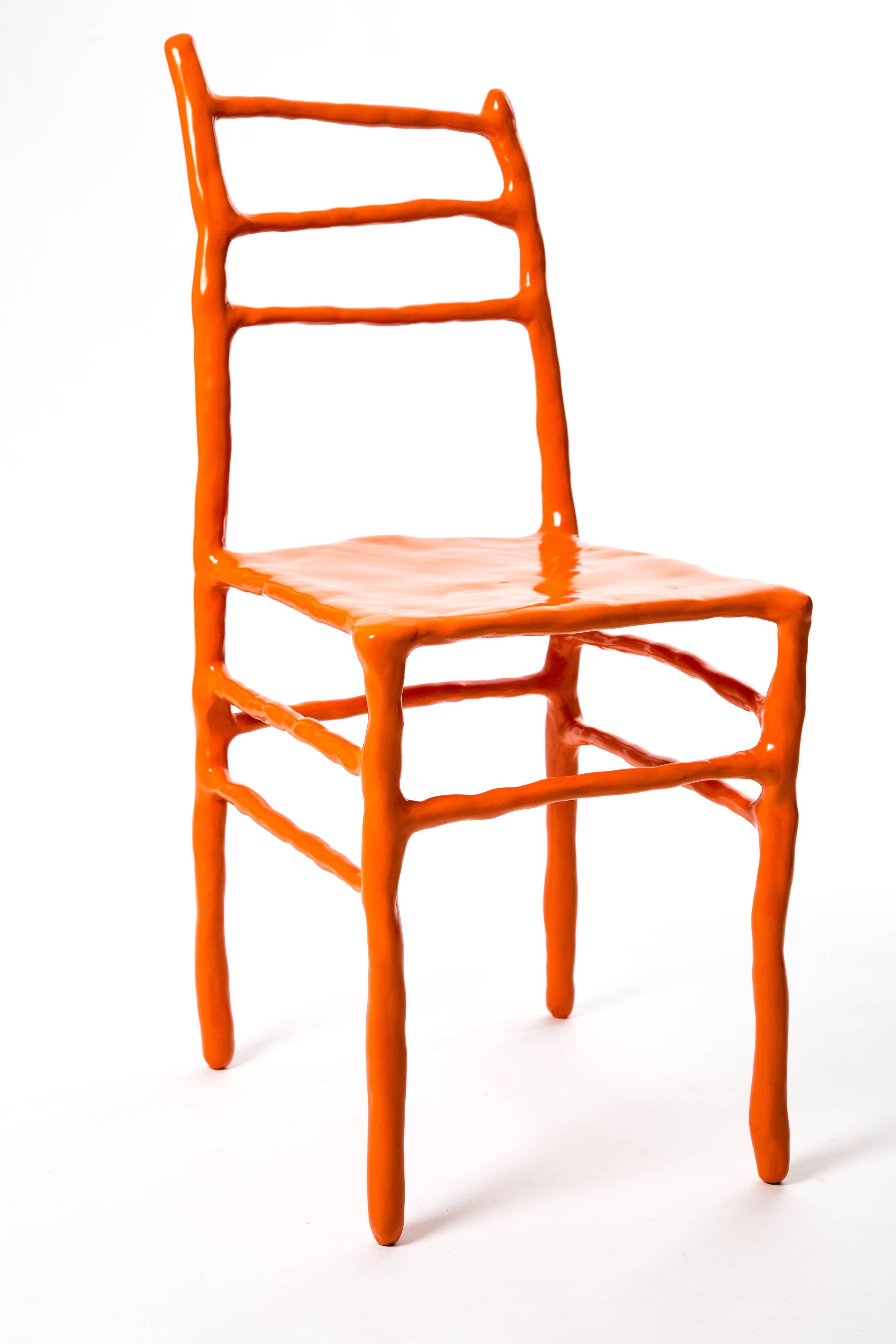 Maarten Baas Clay Chair Limited Edition Basel Chair 2007 Orange For Sale 6