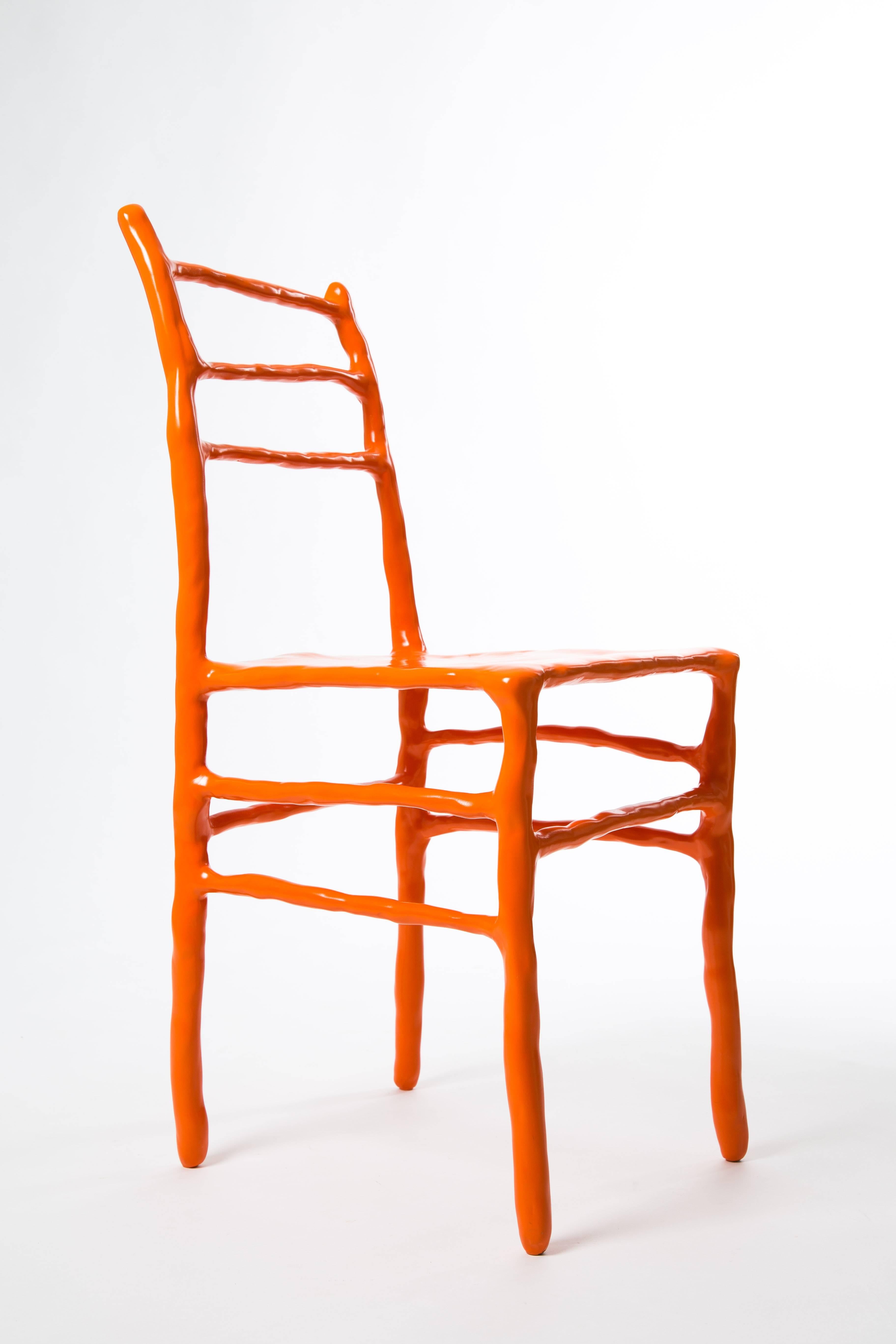 Contemporary Maarten Baas Clay Chair Limited Edition Basel Chair 2007 Orange For Sale