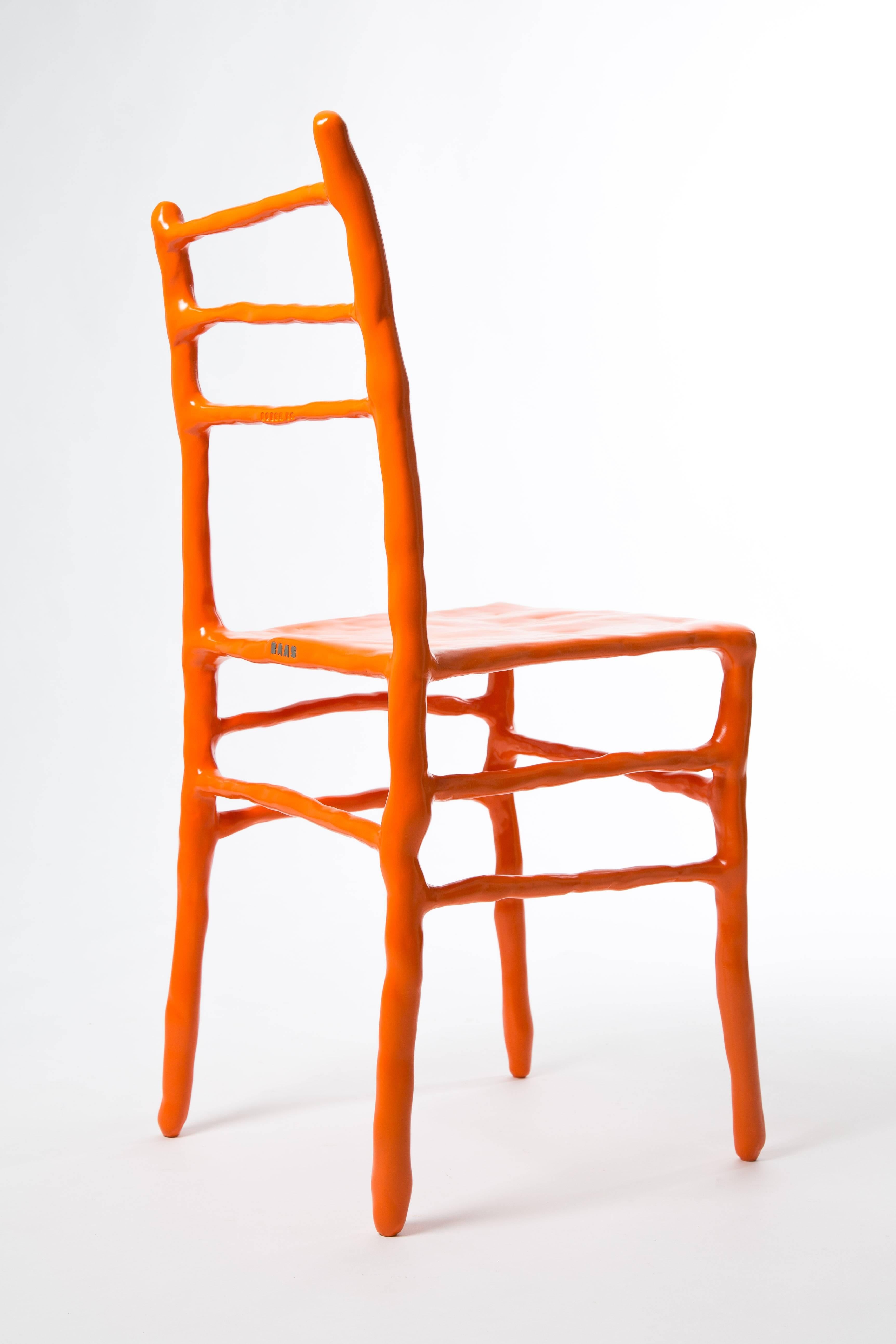 Steel Maarten Baas Clay Chair Limited Edition Basel Chair 2007 Orange For Sale