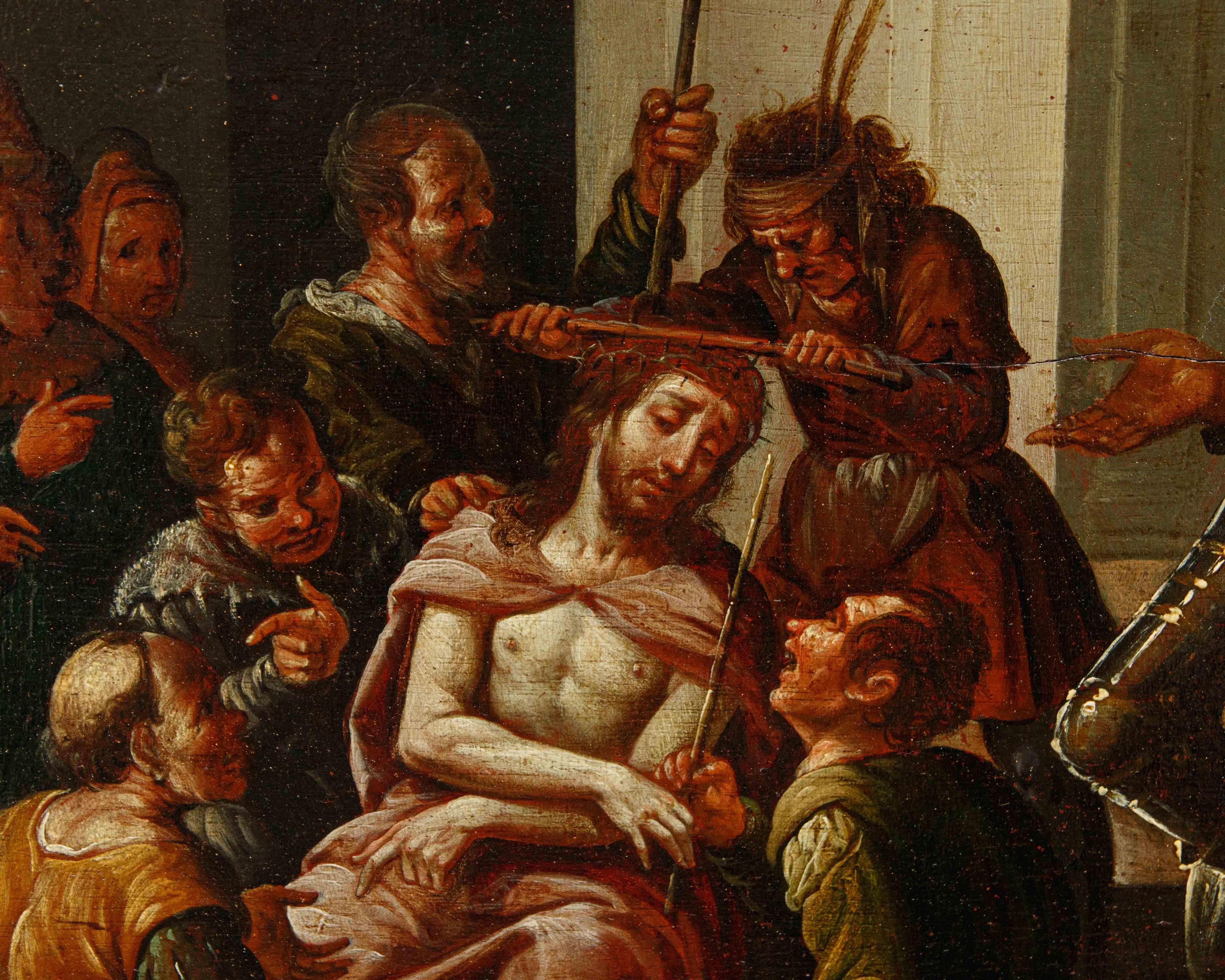 Circle of Maarten de Vos, Christ Mocked - Painting by Maarten de Vos (Antwerp, 1532 - 1603)