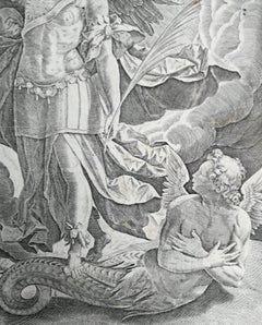 Sadeler Engraving after Maarten de Vos – Saint Michael and the Dragon, 16th C.