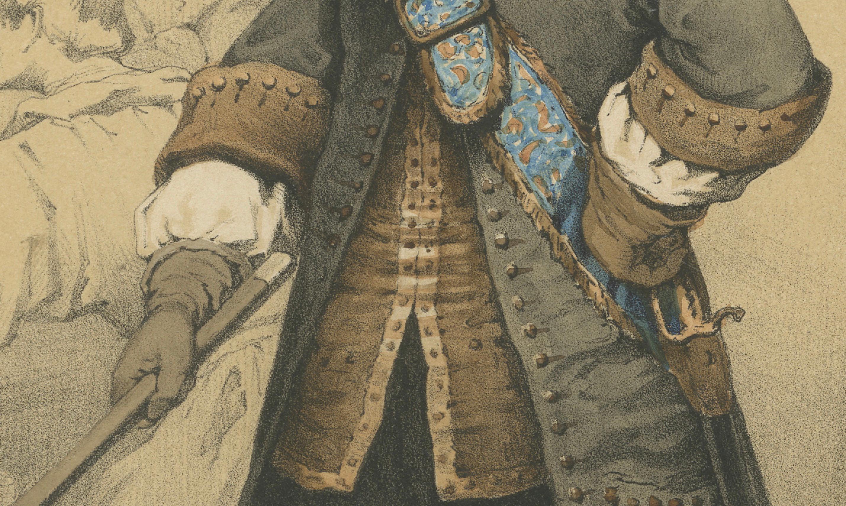 Maarten Harpertszoon Tromp - Niederländischer Admiral, handkolorierte Lithographie aus dem 19. im Zustand „Gut“ im Angebot in Langweer, NL