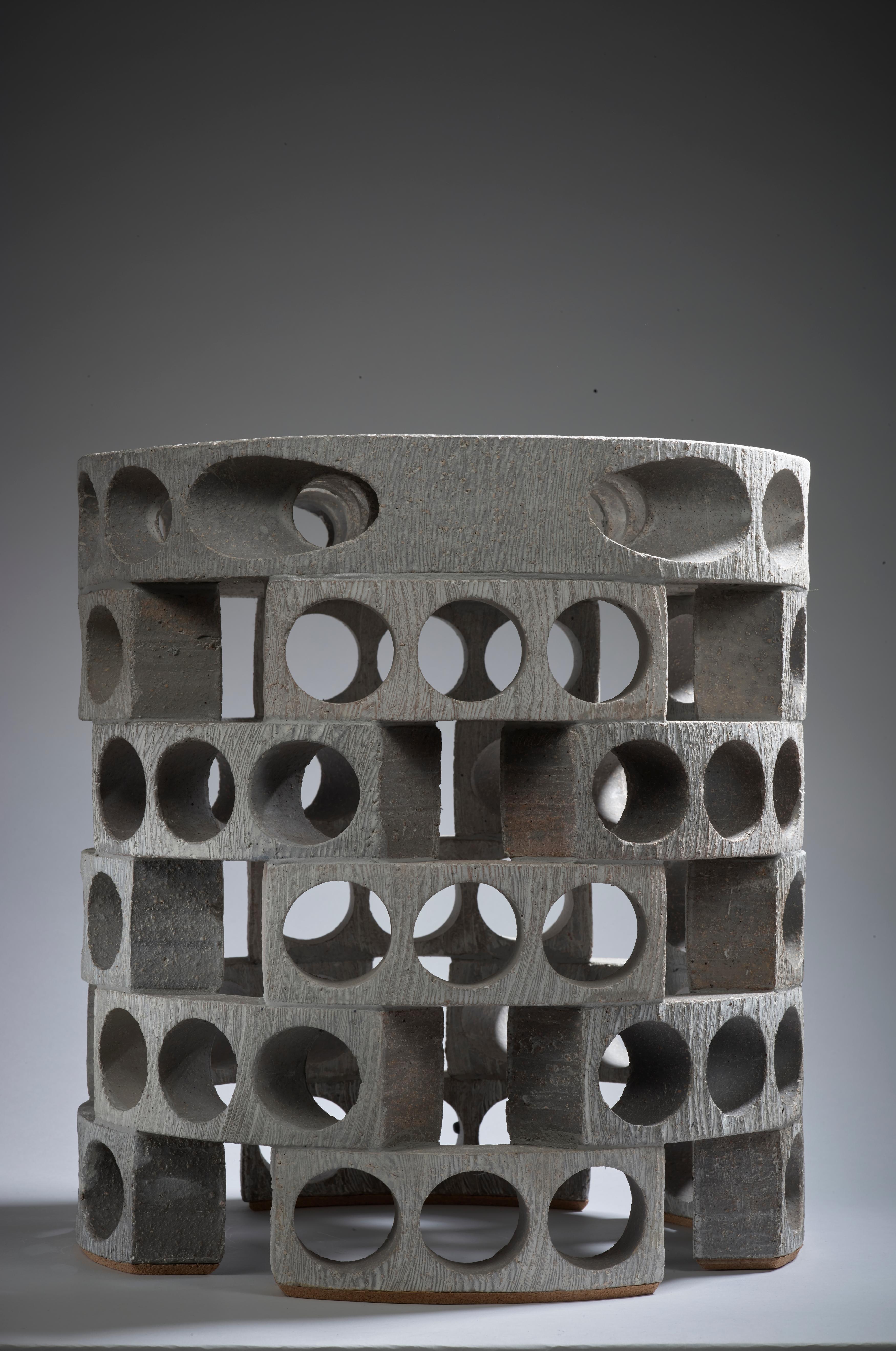 Maarten Stuer (born in 1965)
Stuul I-2021-08-14, 2021
Open-worked stoneware and engobe stool
Signed with the monogram and dated as the title

Created both for indoors and outdoors. 

Graduate of the Royal Academy of Fine Arts in Antwerp, where he