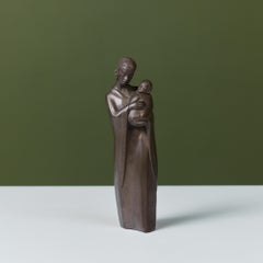 "Maasai & Child" Bronze-Skulptur im Stil von Leopoldine Mimovich