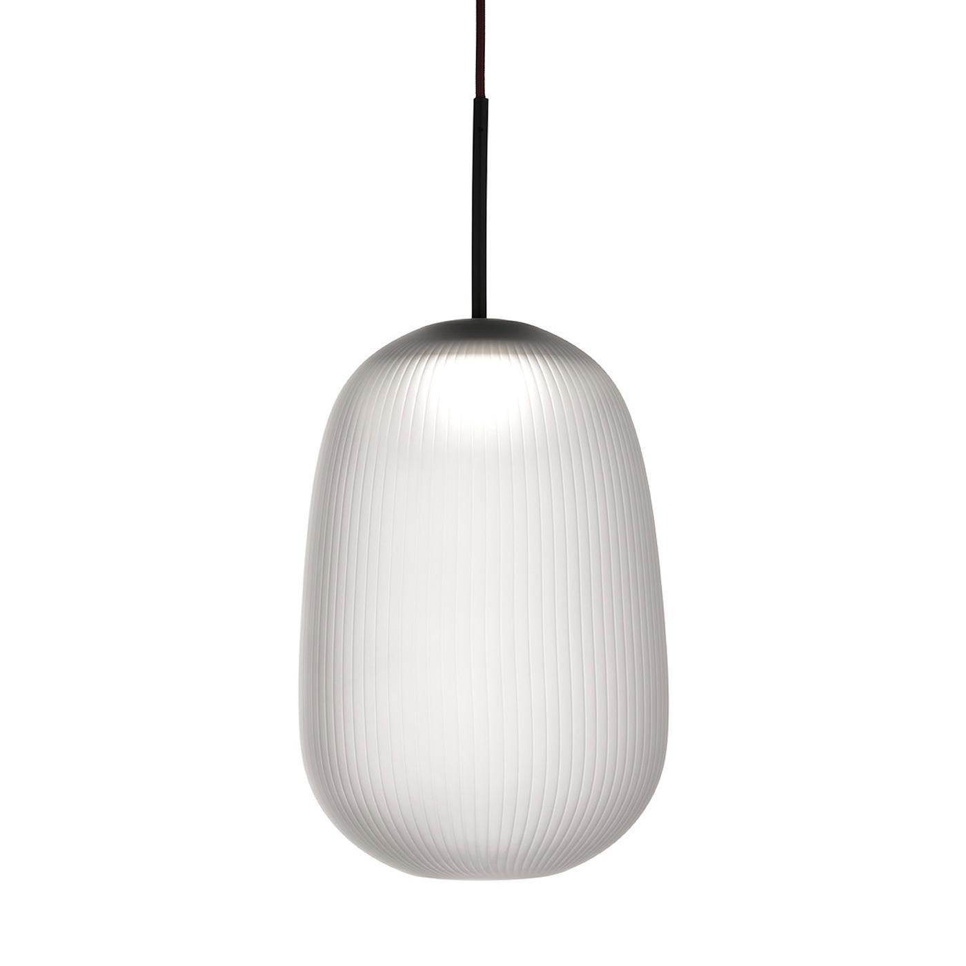 Modern Maat, Melogranoblu, Suspension Lamp, Frosted Glass For Sale