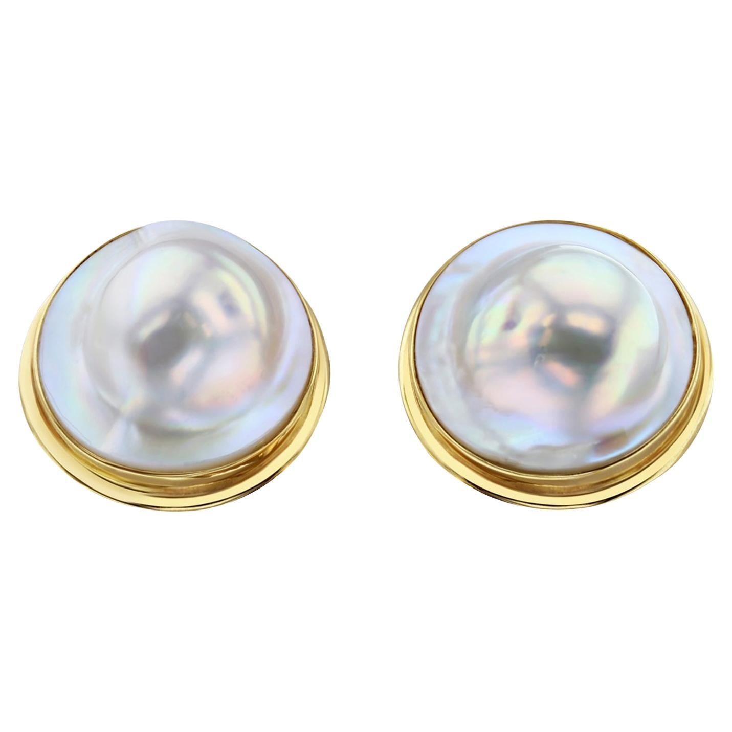 Mabe blister pearl earrings online