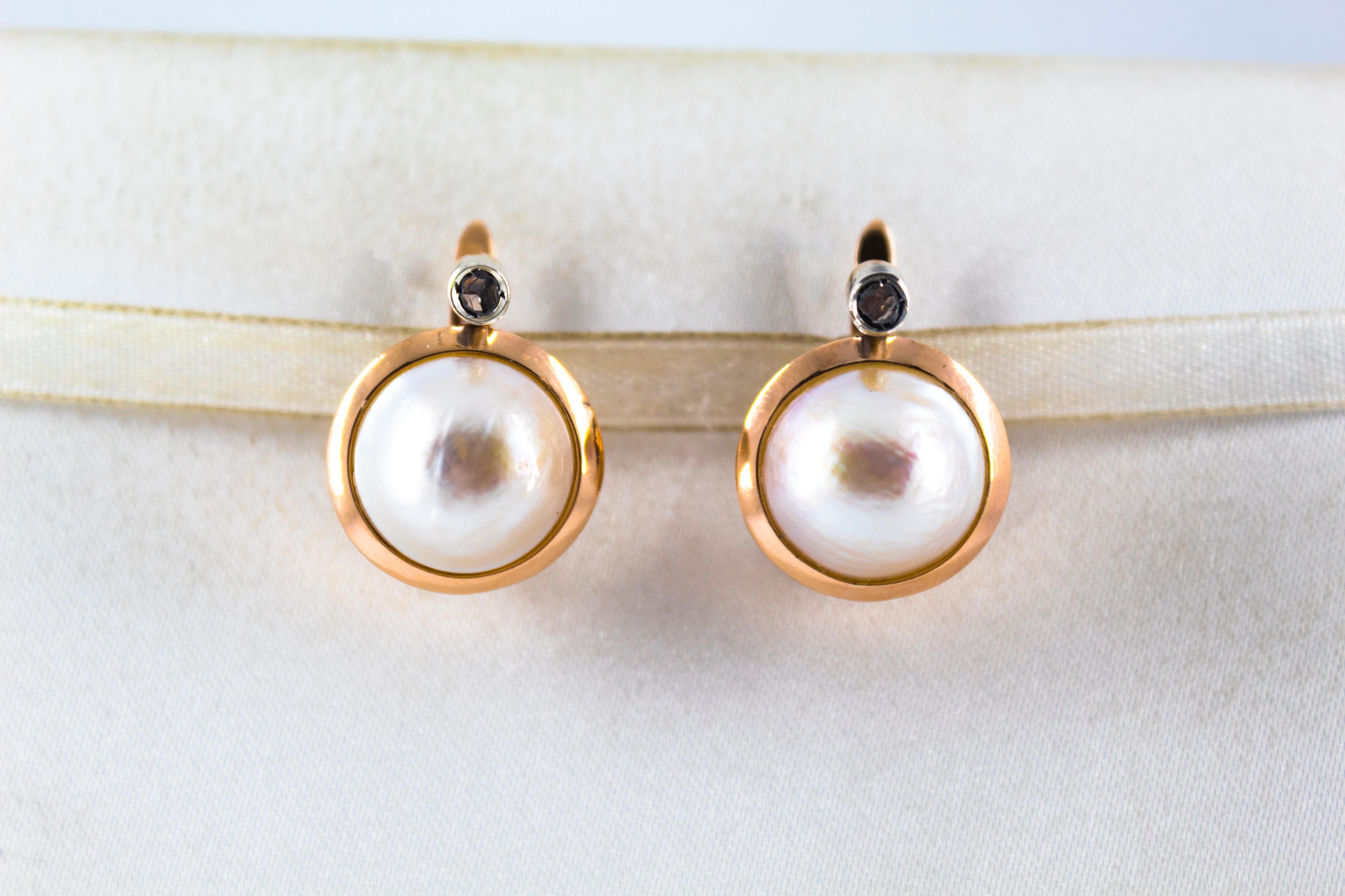 These Earrings are made of 9K Yellow Gold.
These Earrings have 0.10 Carats of White Rose Cut Diamonds.
These Earrings have also Mabe Pearls.
All our Earrings have pins for pierced ears but we can change the closure and make any of our Earrings