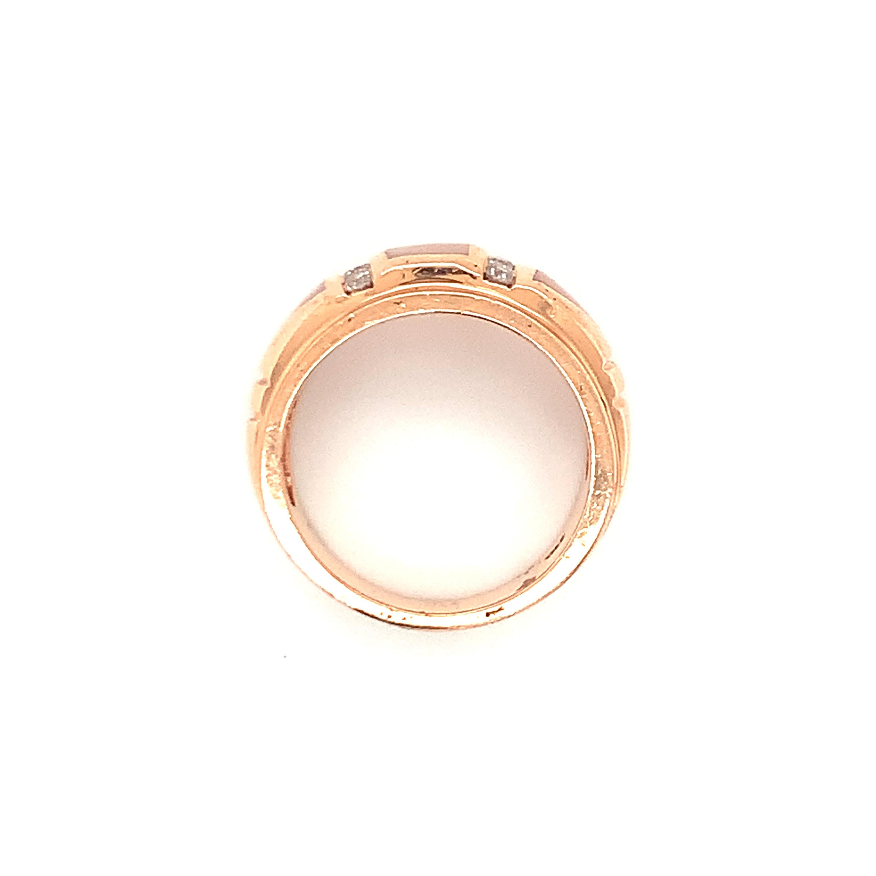Taglio rotondo Mabe Pearl and Diamond 14K Rose Gold Ring in vendita