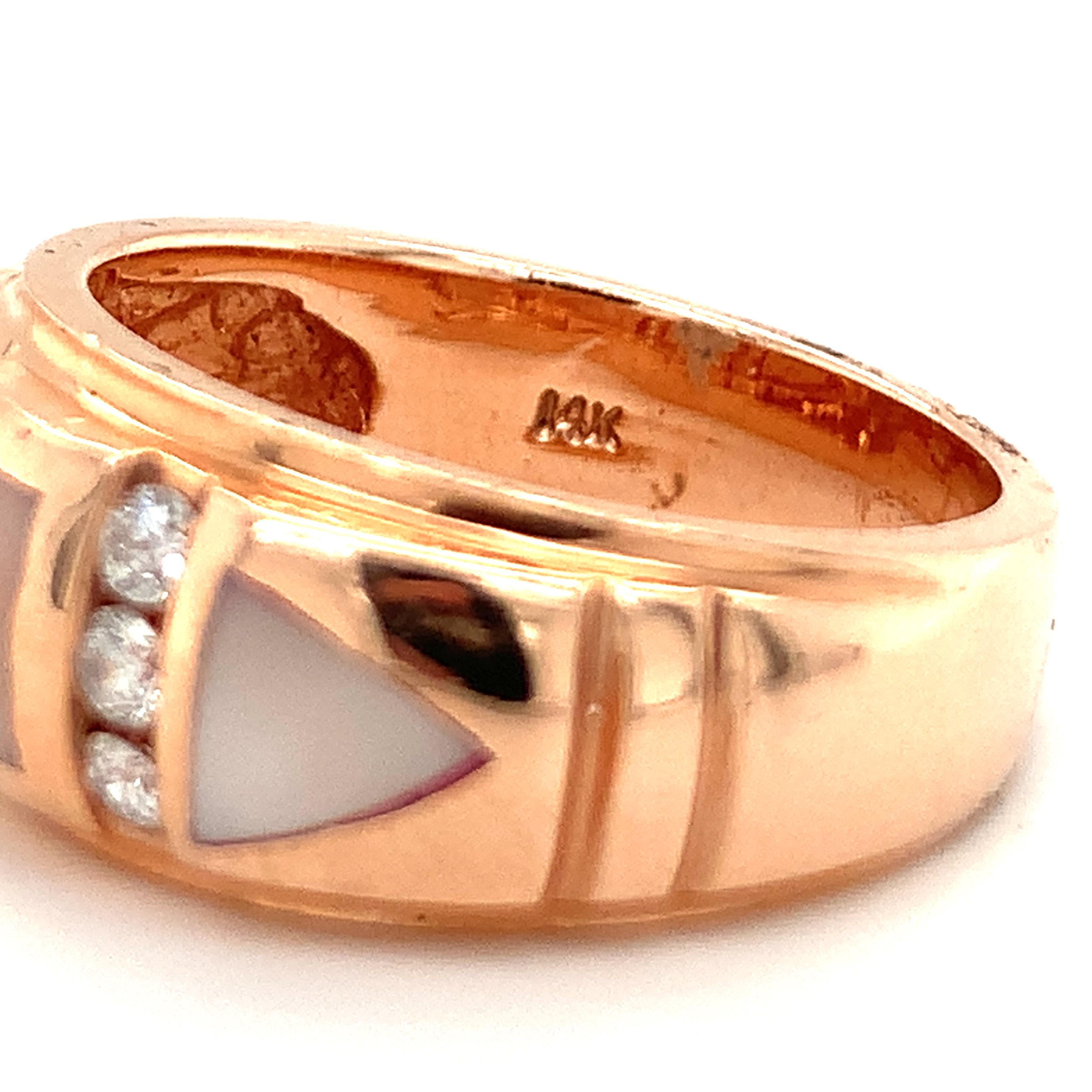 Mabe Pearl and Diamond 14K Rose Gold Ring In condizioni buone in vendita a Beverly Hills, CA