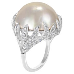 Mabe Perle und Diamant Flammen-Cocktailring