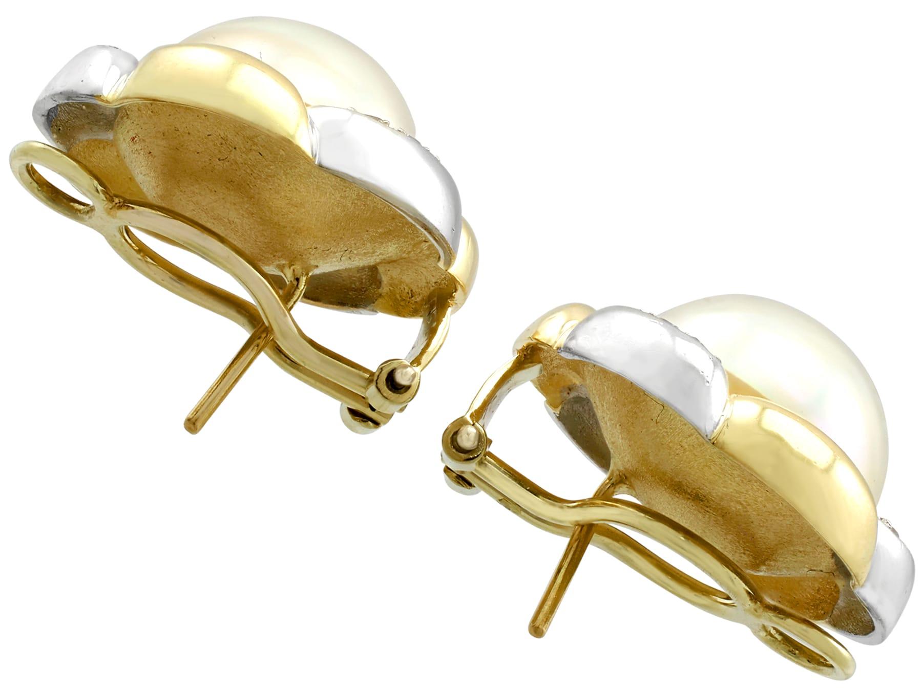 pearl earrings with gold surround