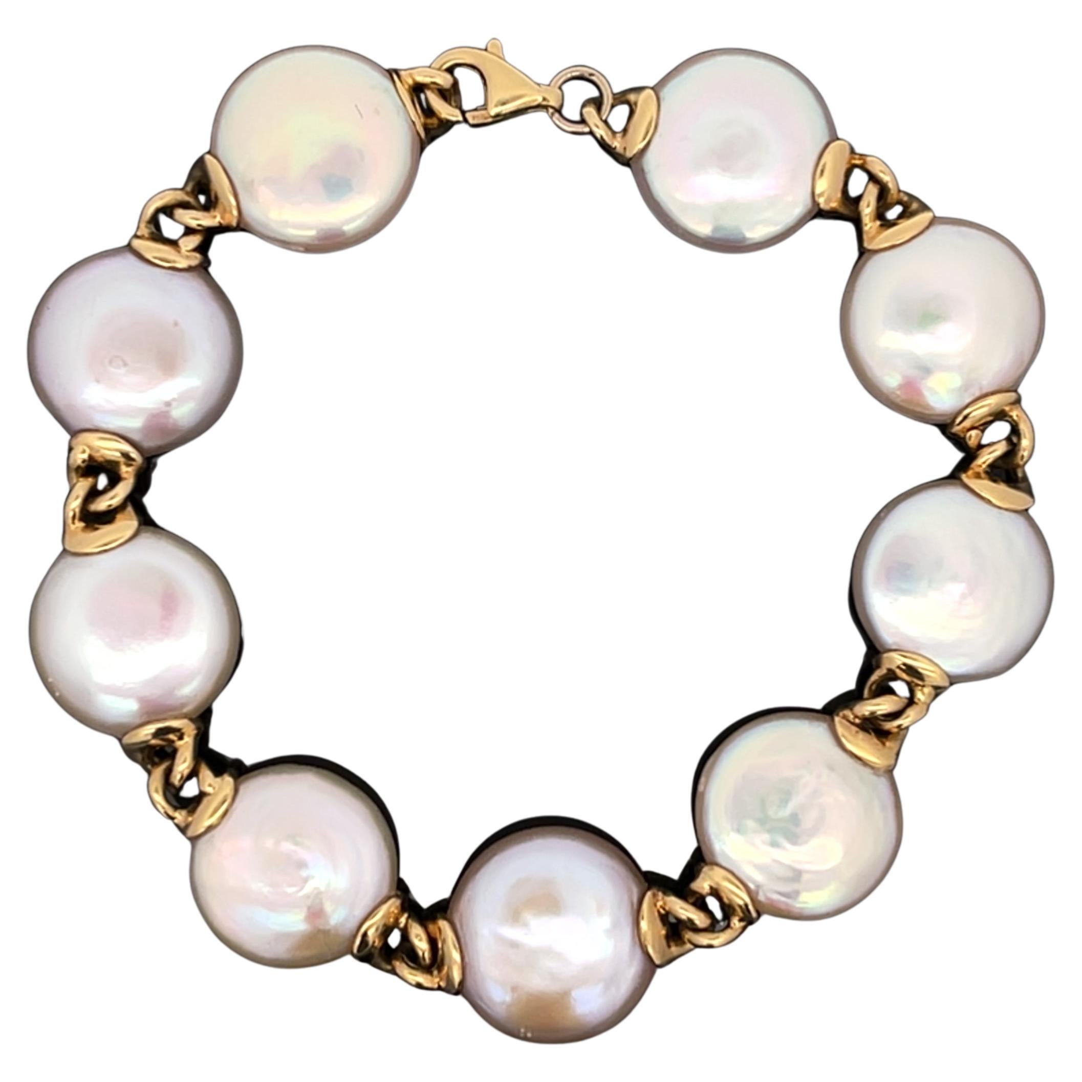 Mabe Pearl Bracelet 18K Yellow Gold