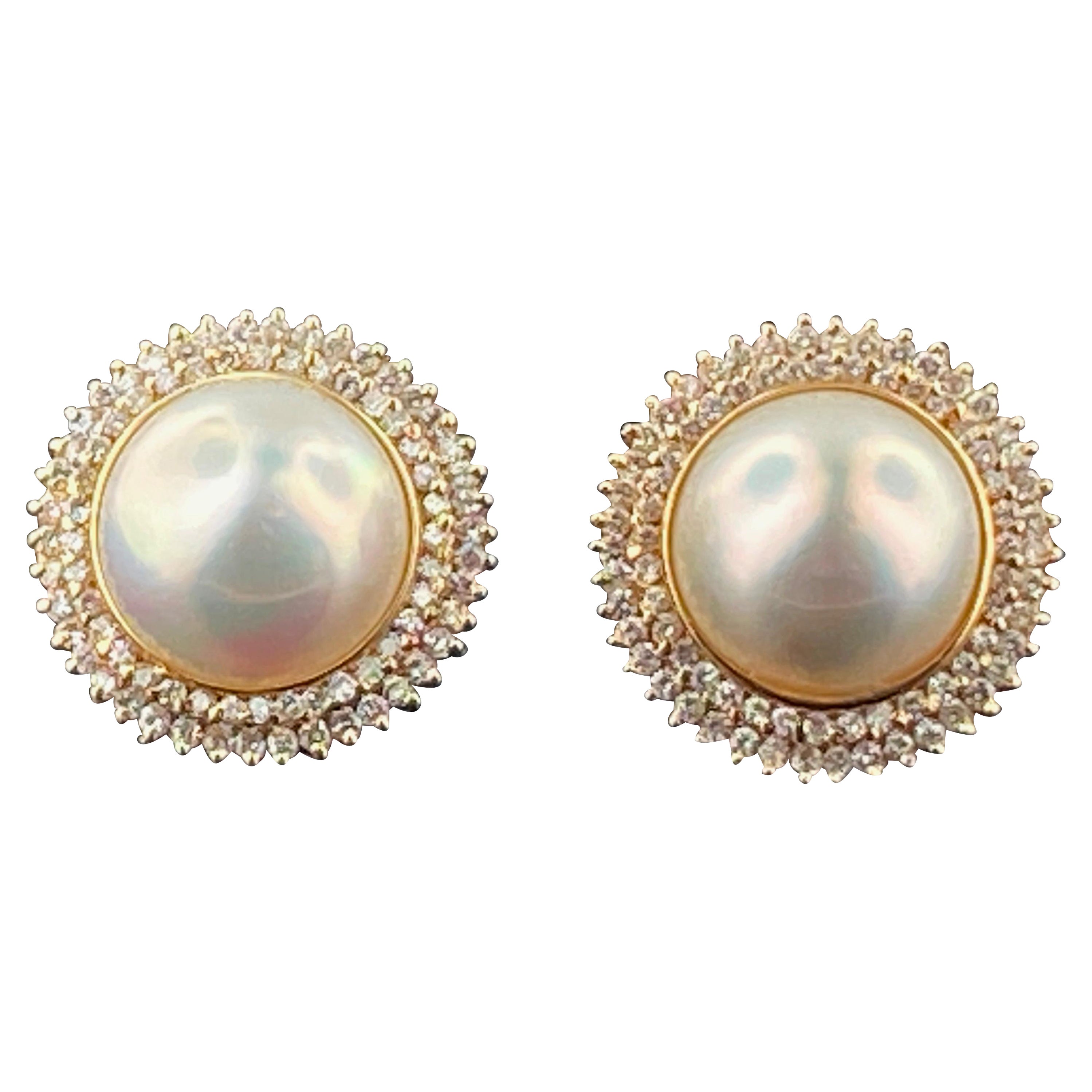 Ohrringe mit Würfelperlen und Diamanten