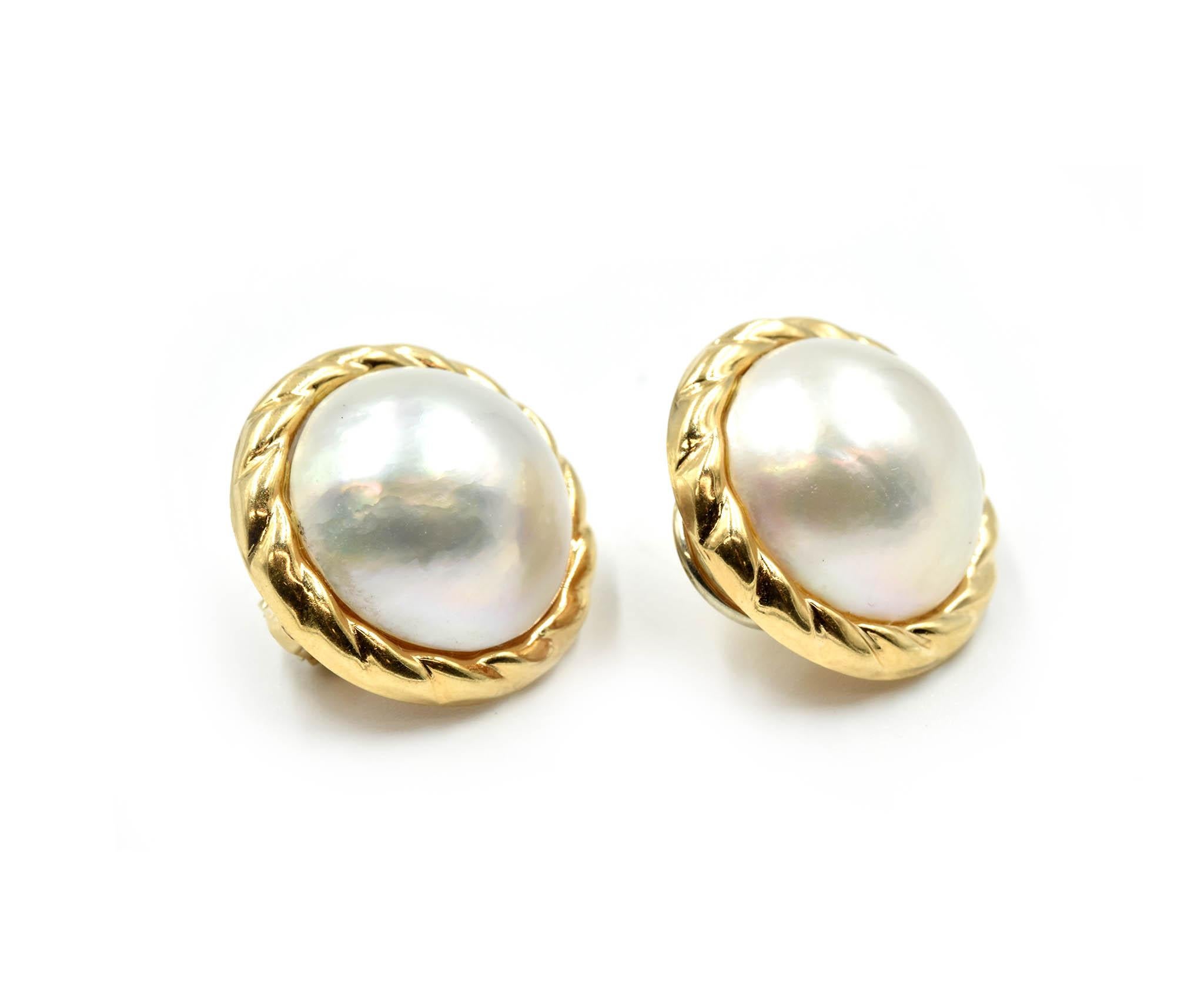 mabe pearl earrings omega back