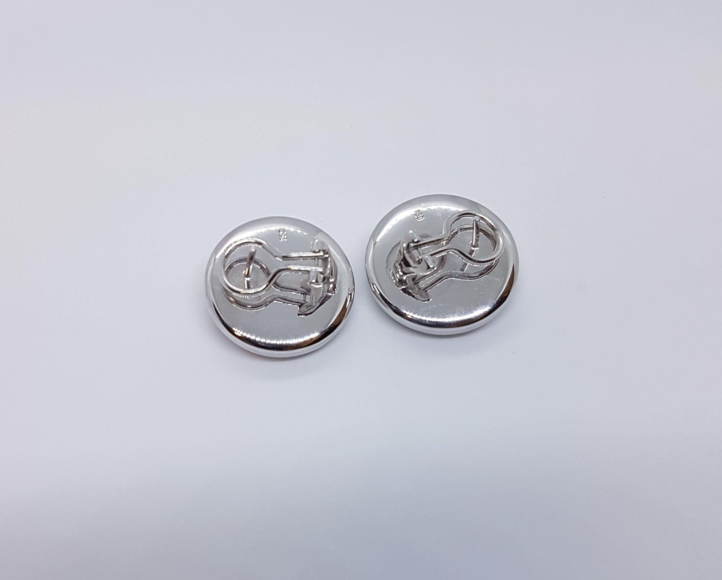 Mabé Pearl Pink Sapphire White Gold Earrings For Sale 1