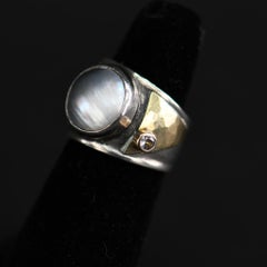 Bague en argent et or 14 carats avec perles de Mabe