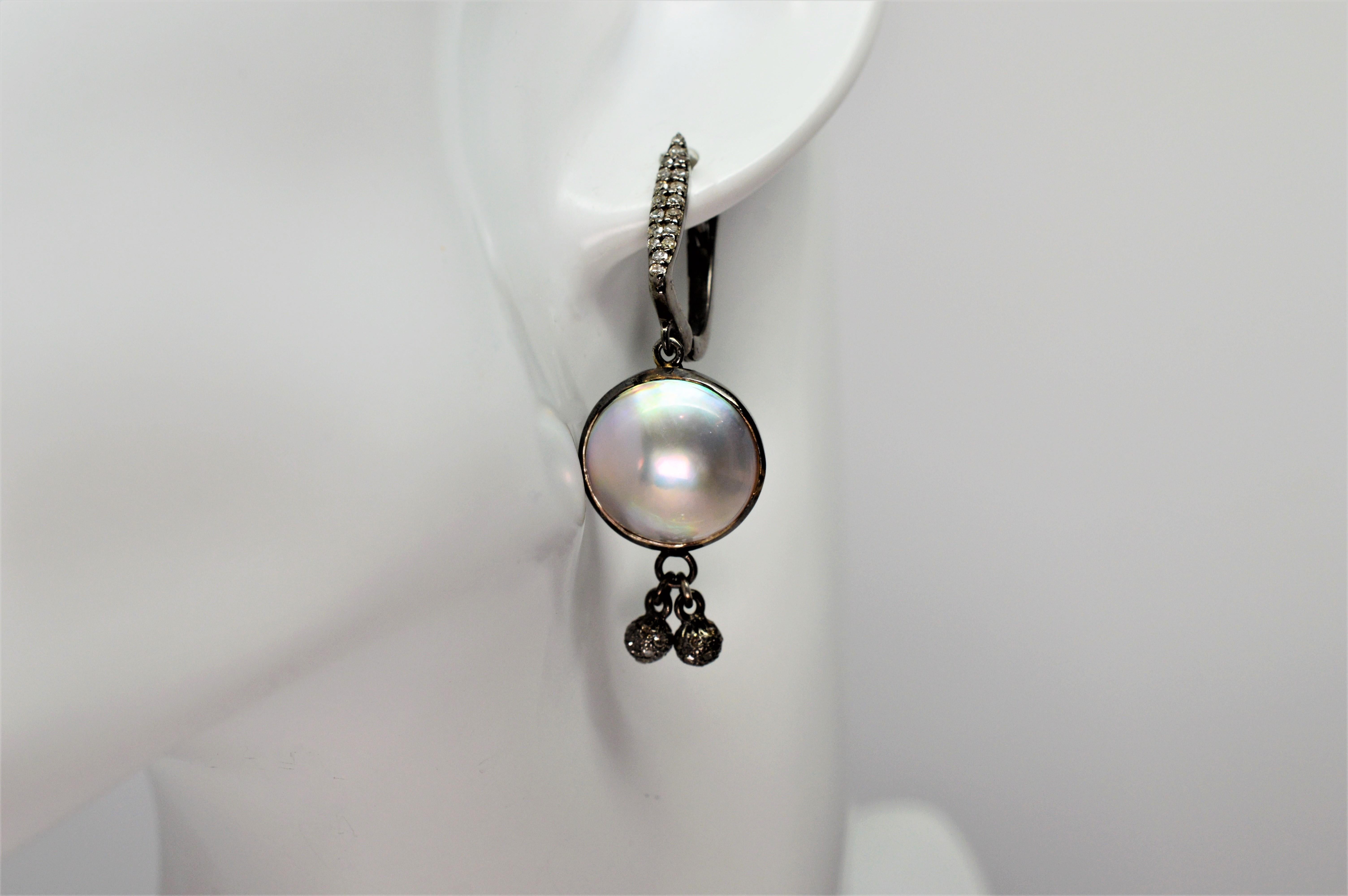 mabe pearl drop earrings