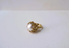 Pearl and Yellow Gold Cocktail Ring
