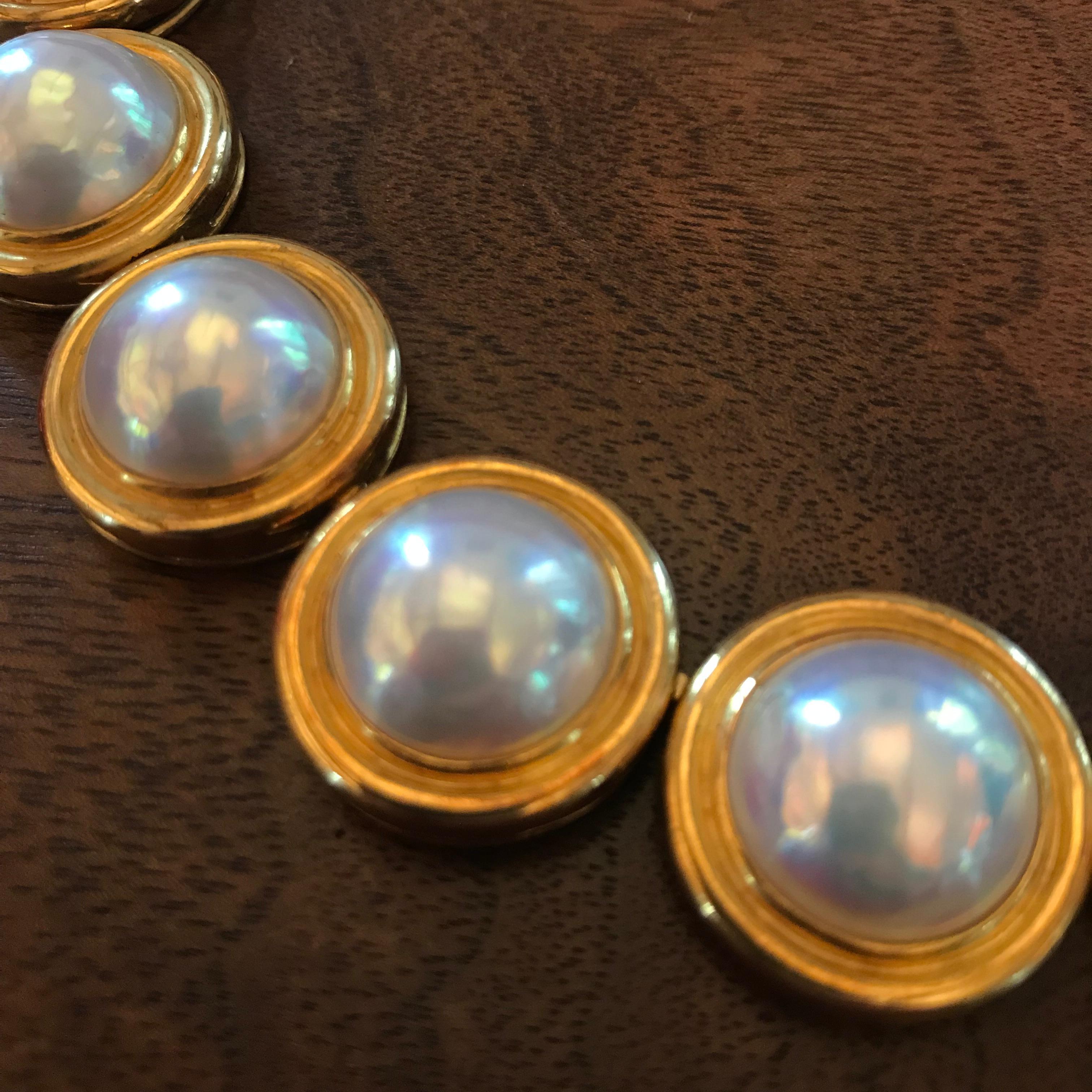 Contemporaneo Mabe Collana in oro con perle in vendita