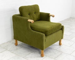 Mabel Club Chair - BDDW Fabric #250 with Natural Maple Arms and Feet