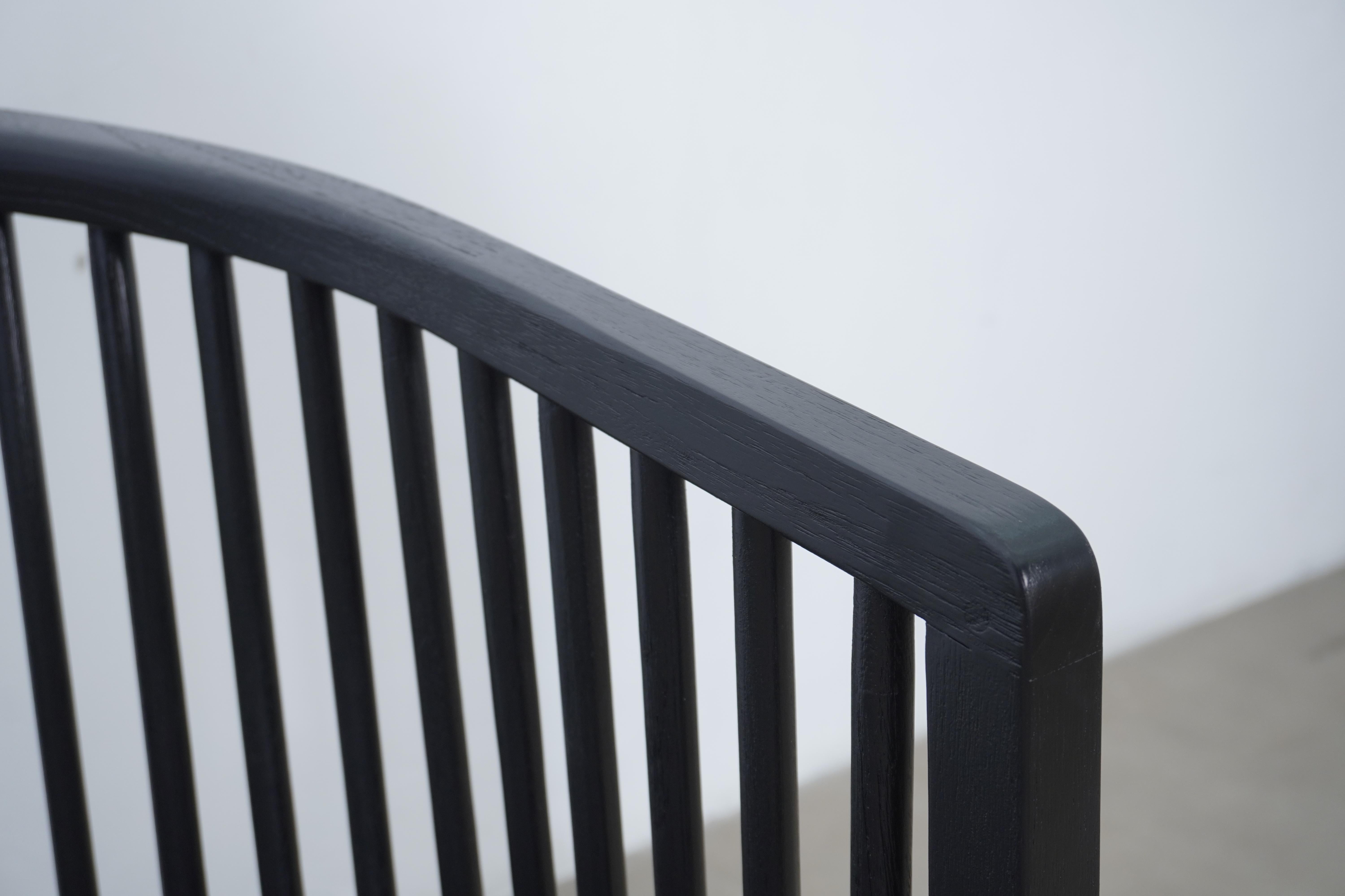Modern Danish Peasant Dining Chair, Teak in Black Finish. Set of 6 chairs For Sale 5