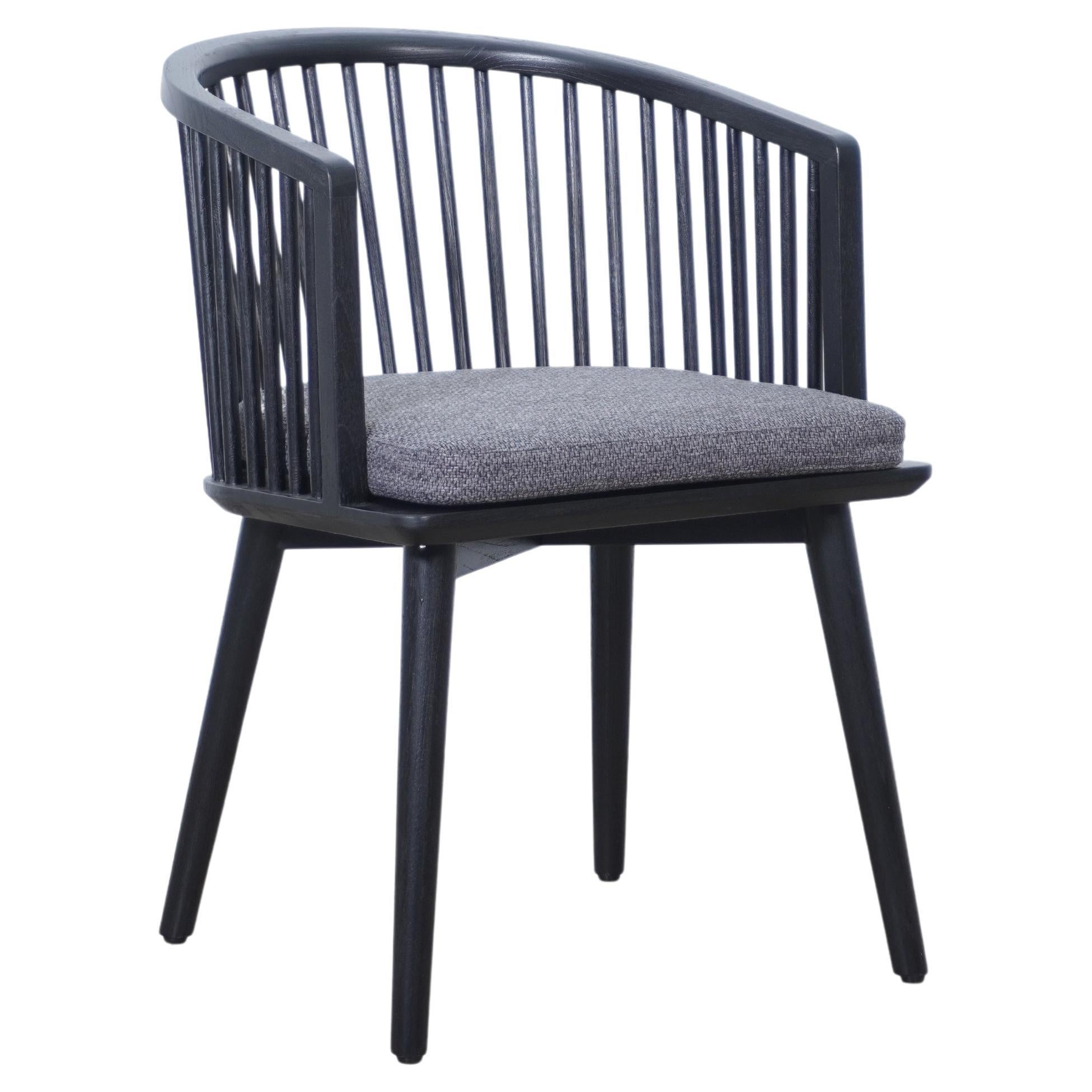 Modern Danish Peasant Dining Chair, Teak in Black Finish. Set of 6 chairs For Sale