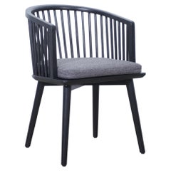 Modern Danish Peasant Dining Chair, Teak in Black Finish. Set of 6 chairs