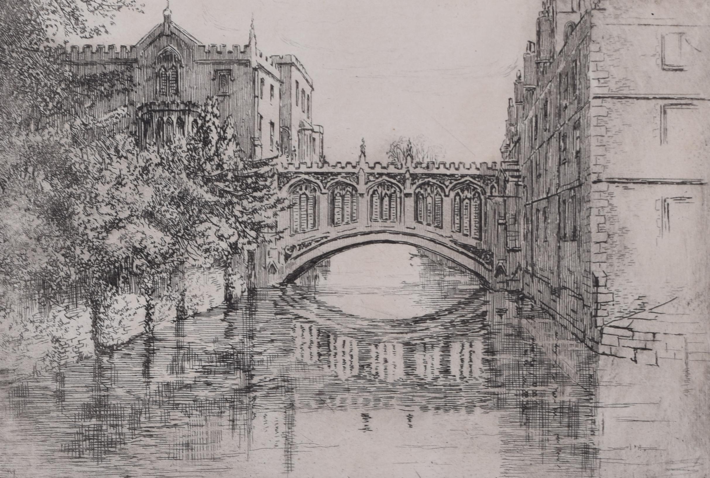 Bridge of Sighs, St John's College, Cambridge, Radierung von Mabel Oliver Rae im Angebot 1