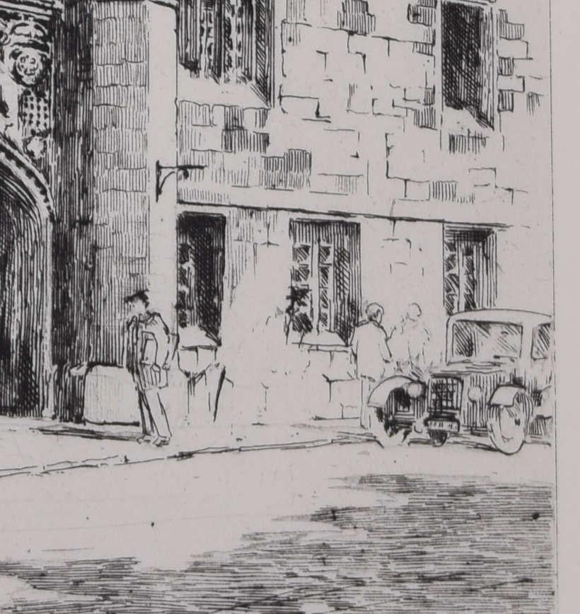 Christ's College Gate, Cambridge, etching by Mabel Oliver Rae For Sale 3