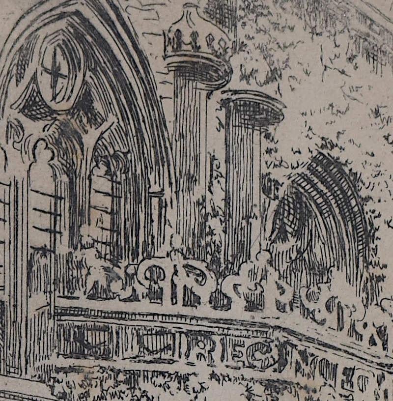 Oriel College, Oxford, etching by Mabel Oliver Rae For Sale 1
