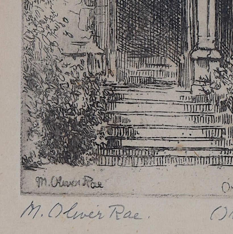 Oriel College, Oxford, etching by Mabel Oliver Rae For Sale 3