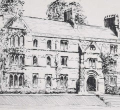 Mabel Oliver Rae, etching of Keble College, Oxford