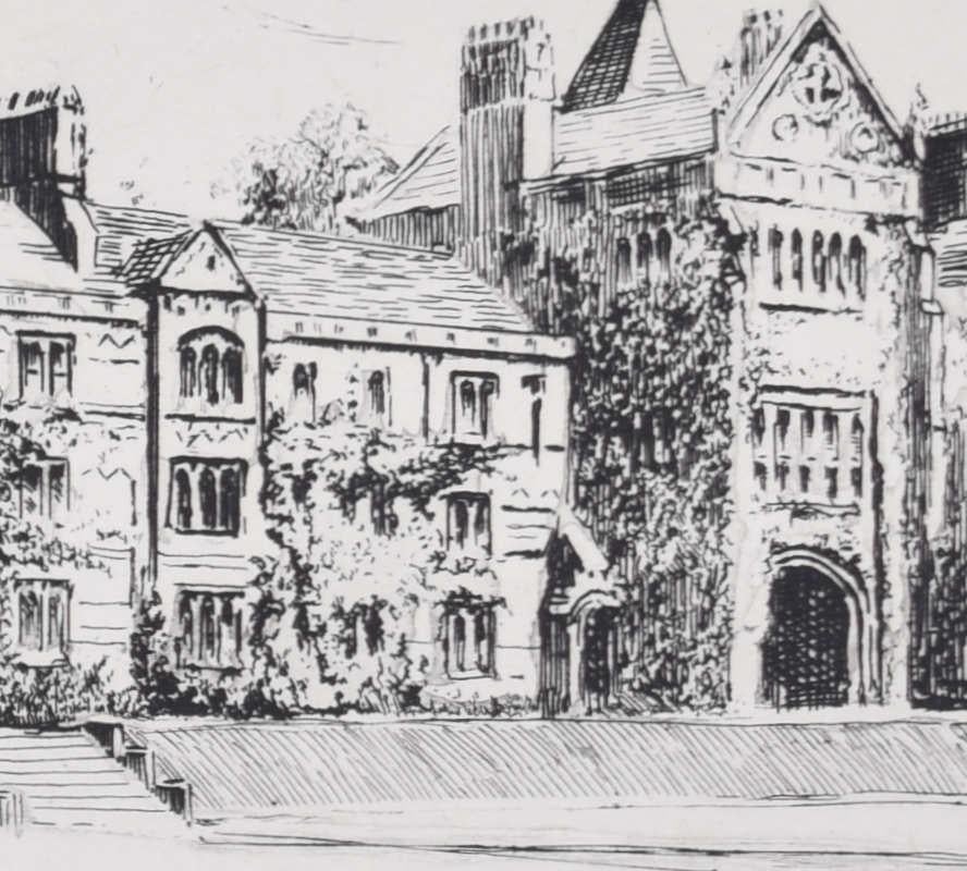 Mabel Oliver Rae, etching of Keble College, Oxford For Sale 2