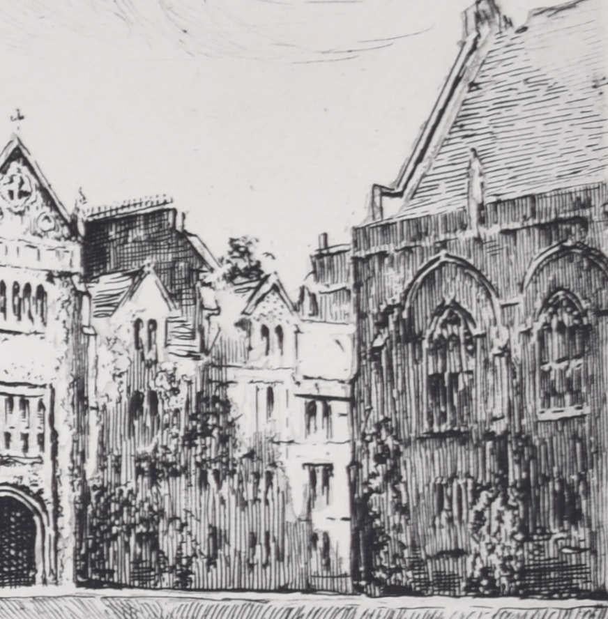Mabel Oliver Rae, etching of Keble College, Oxford For Sale 3