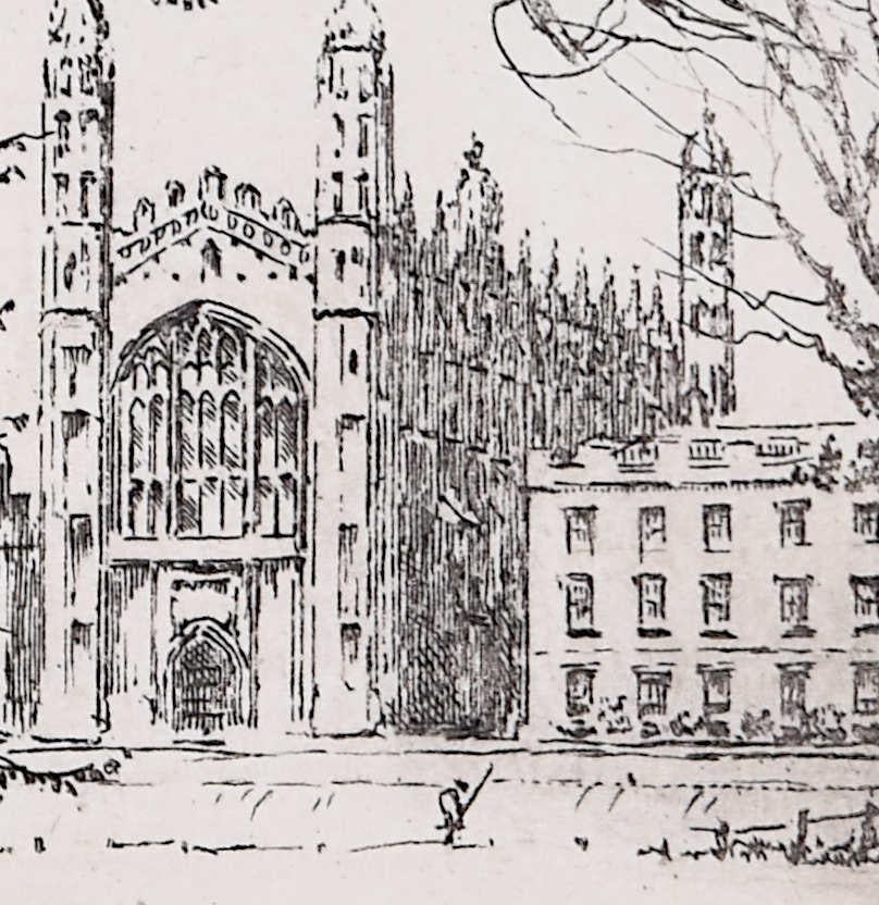 Mabel Oliver Rae, Etching of Kings College Cambridge For Sale 1
