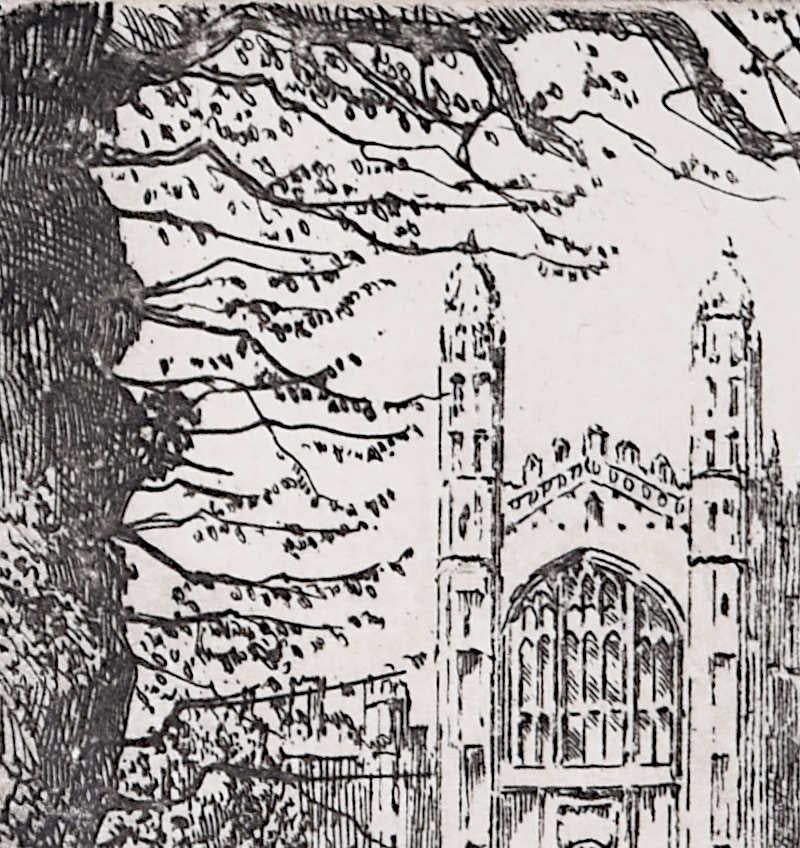 Mabel Oliver Rae, Etching of Kings College Cambridge For Sale 3