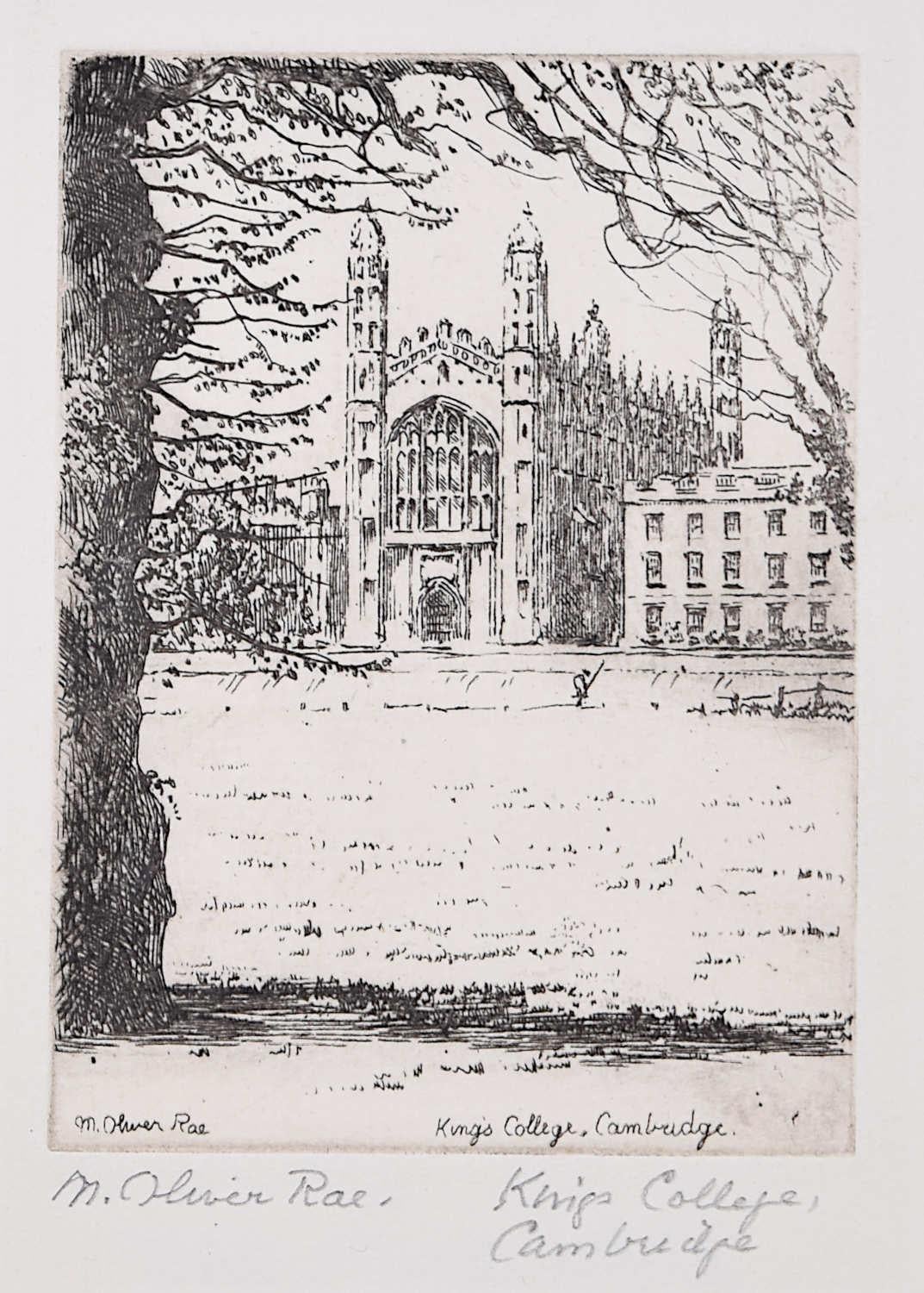 Mabel Oliver Rae, Etching of Kings College Cambridge