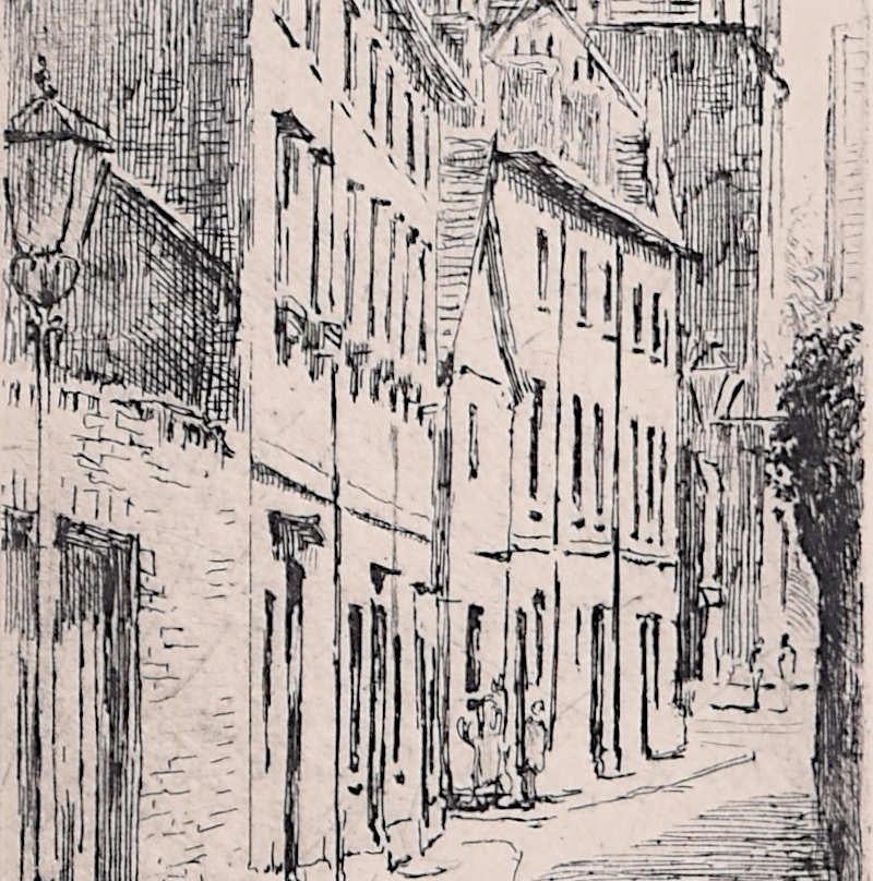 Mabel Oliver Rae, etching of Merton Tower, Oxford For Sale 2