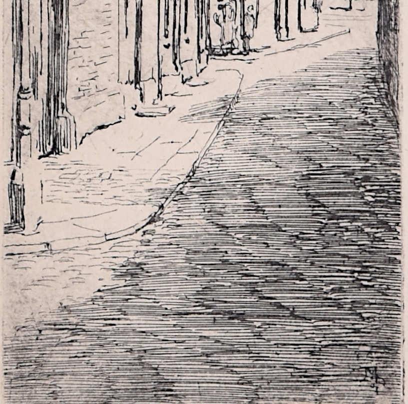 Mabel Oliver Rae, etching of Merton Tower, Oxford For Sale 3