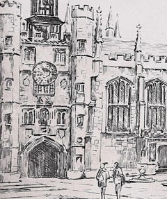 Mabel Oliver Rae, Trinity College Cambridge Great Court Etching (c.1920)