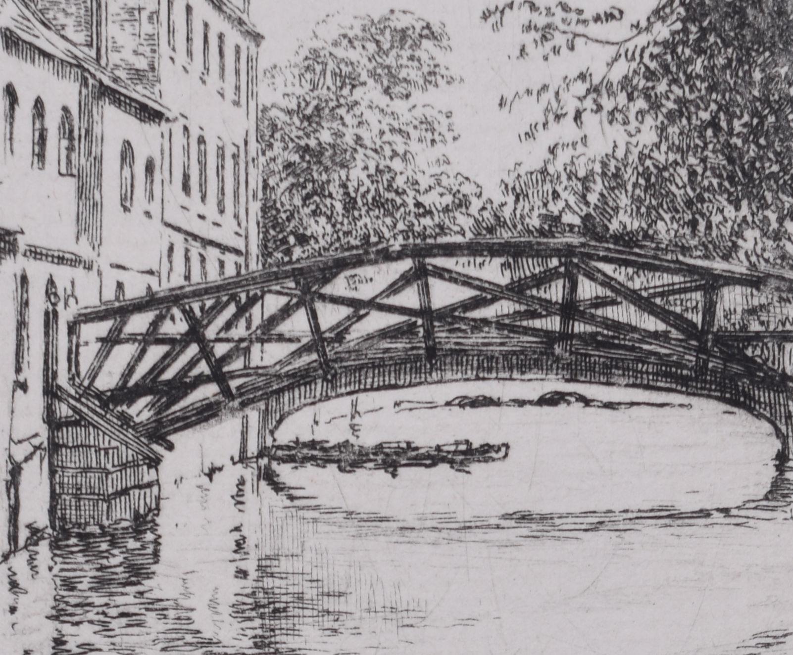 Puente Matemático Queen's College, Cambridge Aguafuerte de Mabel Oliver Rae en venta 2