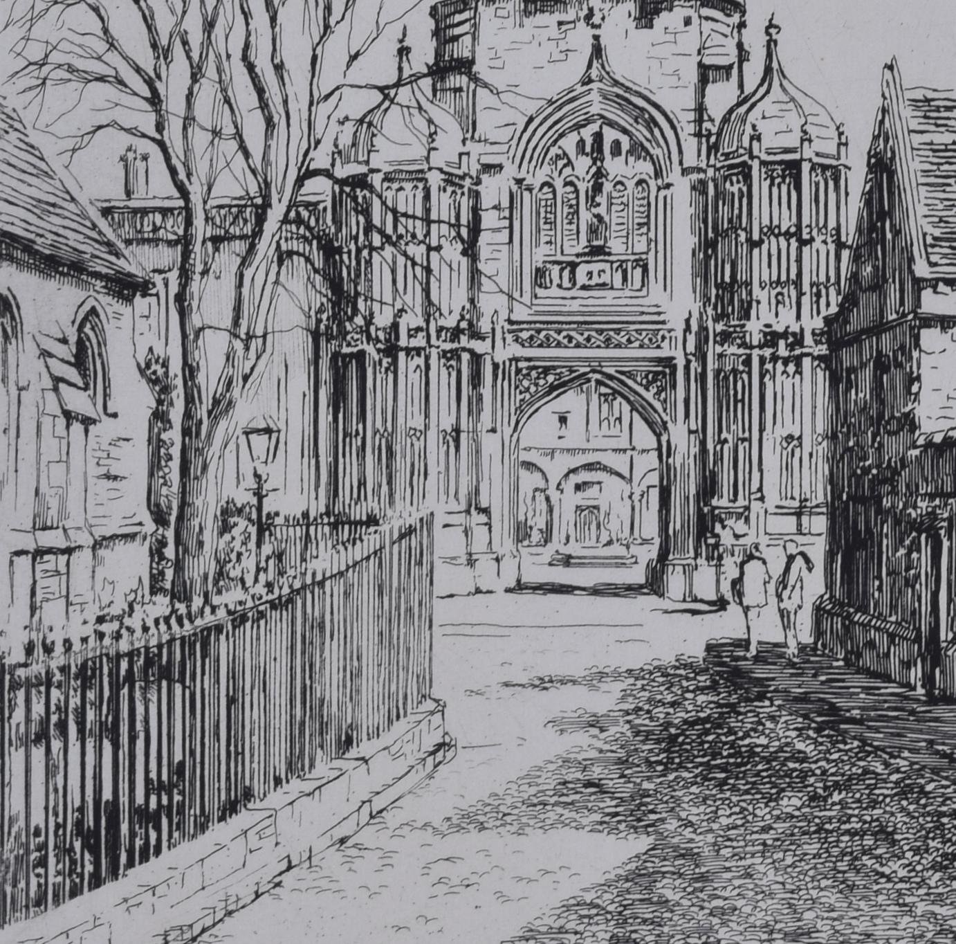 Tom Tower, Christ Church, Oxford etching by Mabel Oliver Rae For Sale 3