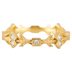 Mabelle Ring, 14K Gold 0.08 Ct. Diamond Vintage Style Wedding Band Ring