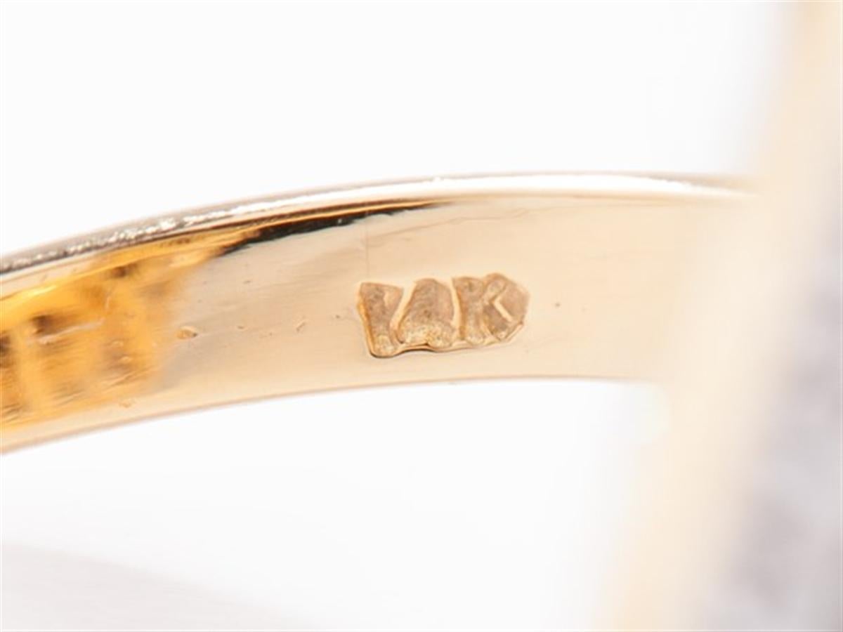 Mabéperle and Diamond Ring, 14 Karat Yellow Gold, 20th Century In Good Condition In Bad Kissingen, DE